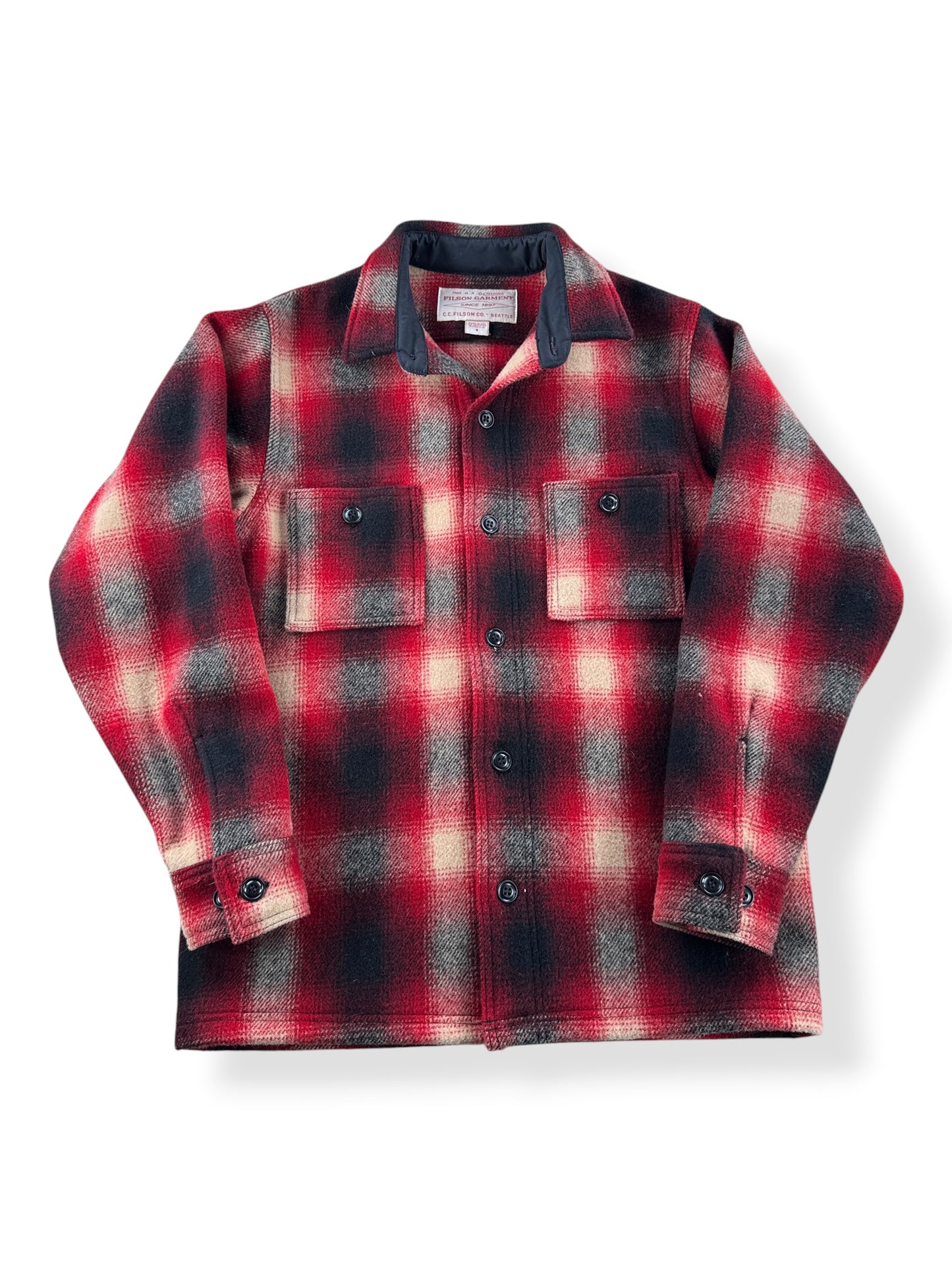 Front of Filson Plaid Jac Shirt SZ S