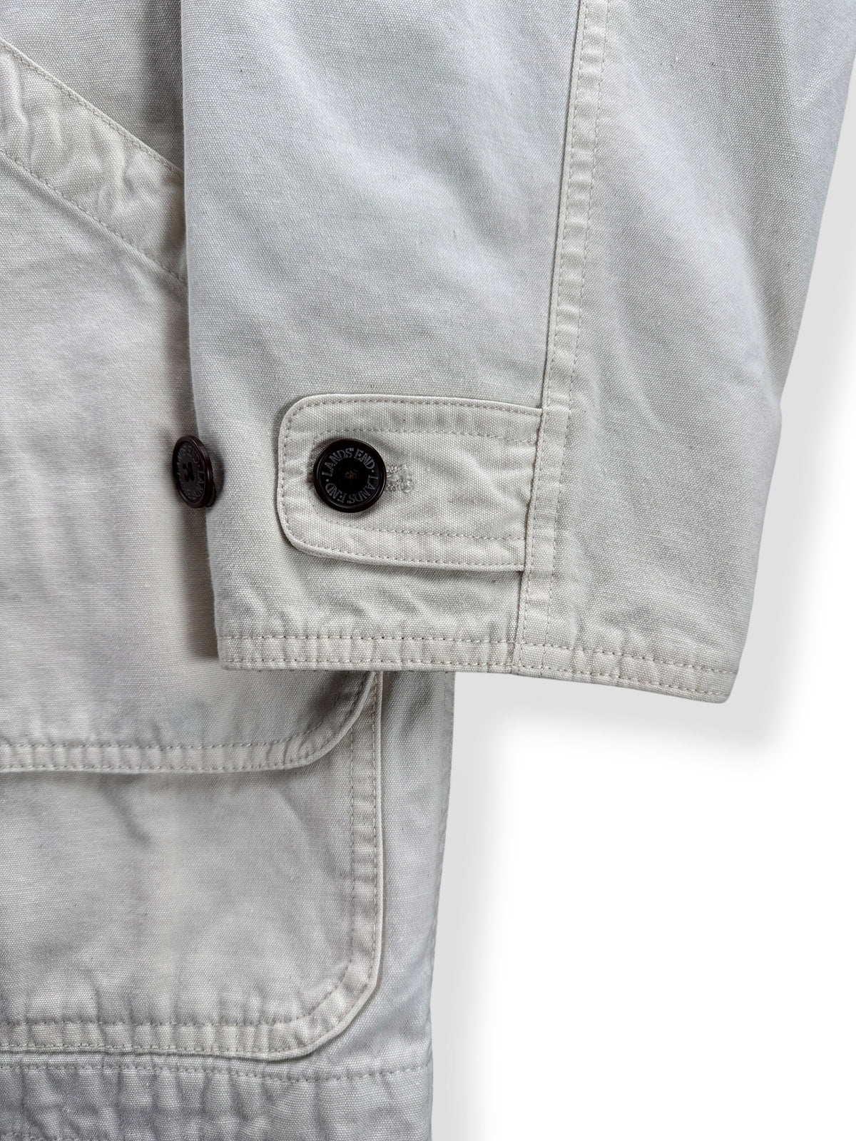 Cuff on Vintage Land's End Barn Coat SZ M