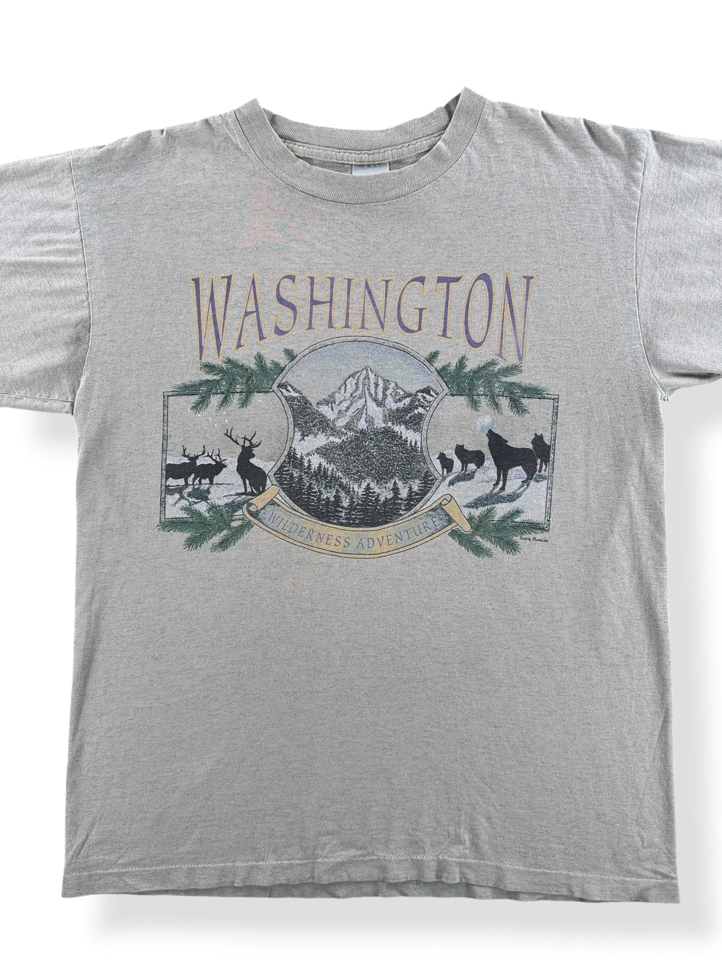 Front Close Up of Vintage Washington Wilderness Adventure Tee SZ L