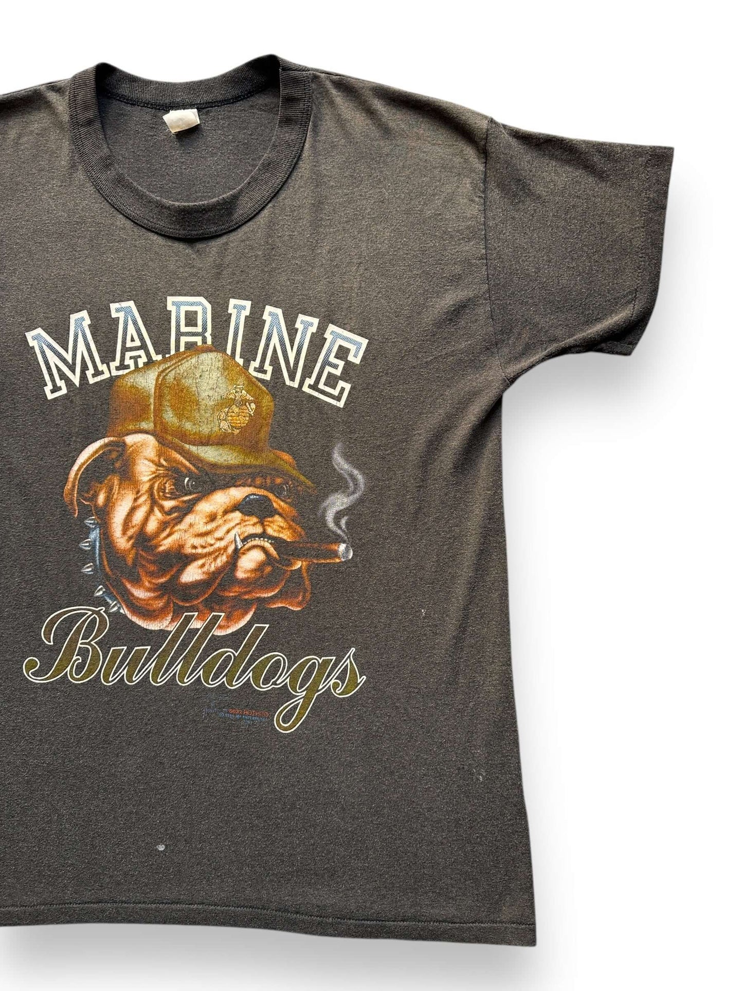 front left of Vintage Bulldog Marines Tee SZ XL