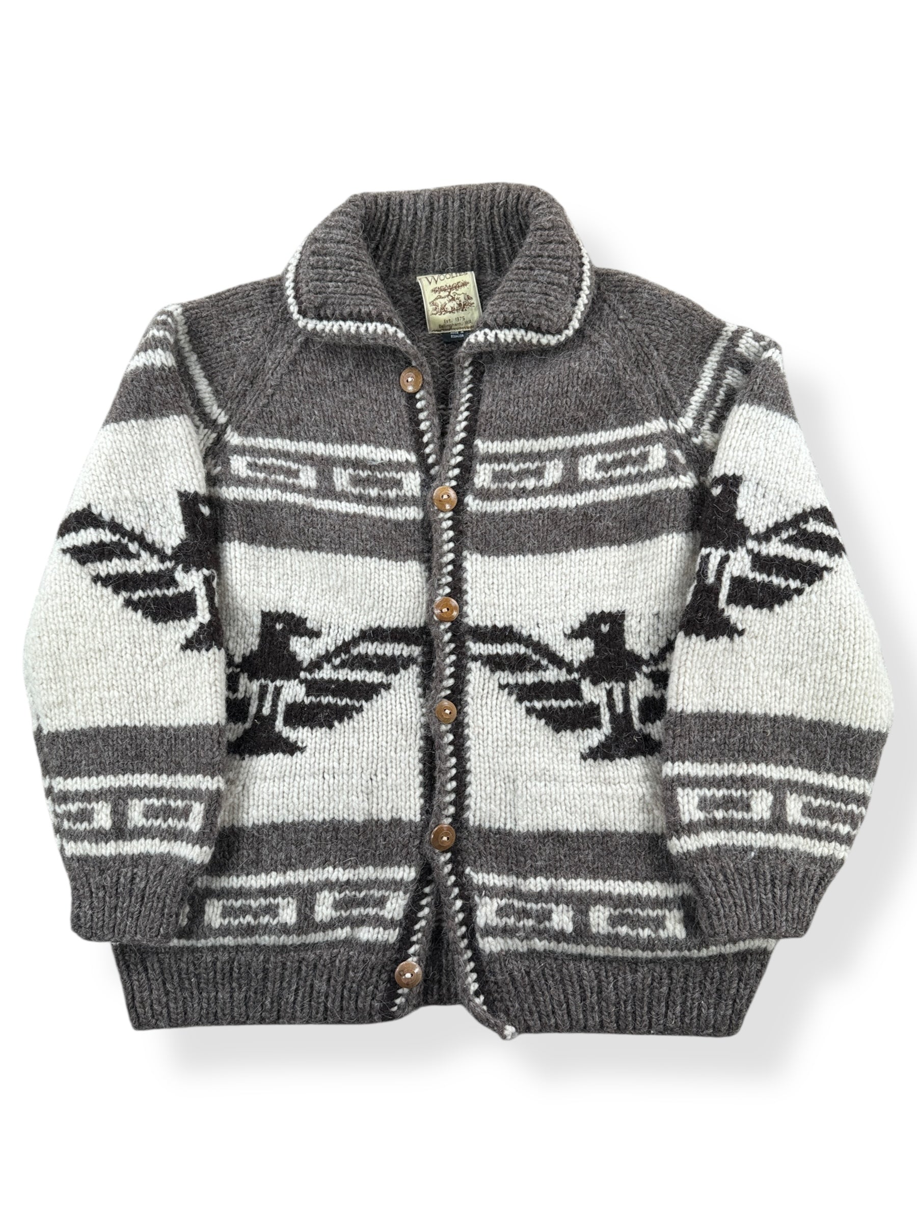Front of Vintage Woolies Thunderbird Cardigan SZ M