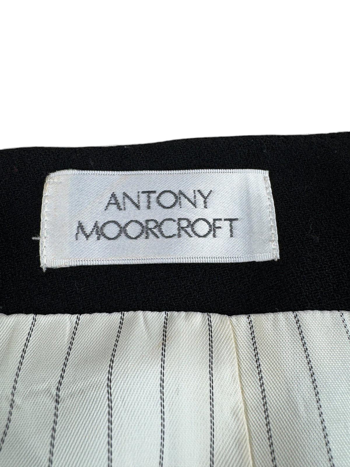 Label on Vintage Black Wool Fit and Flare Skirt W28