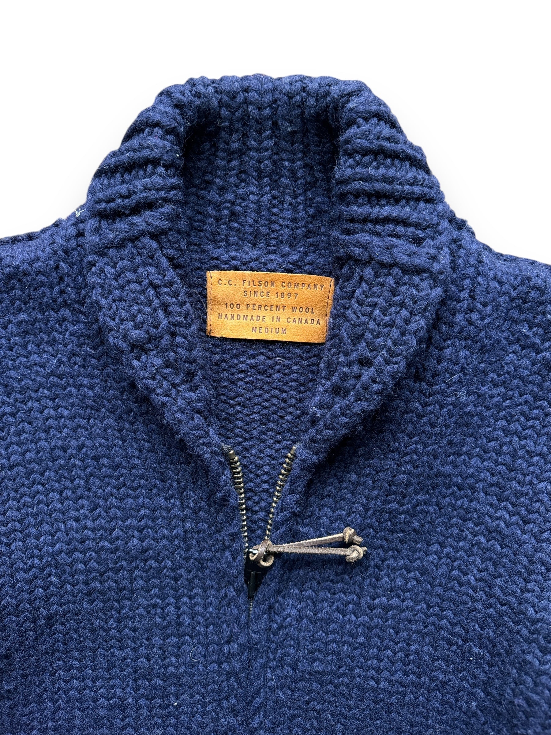 Tag View of 2021 Filson Cowichan Style Sweater SZ M