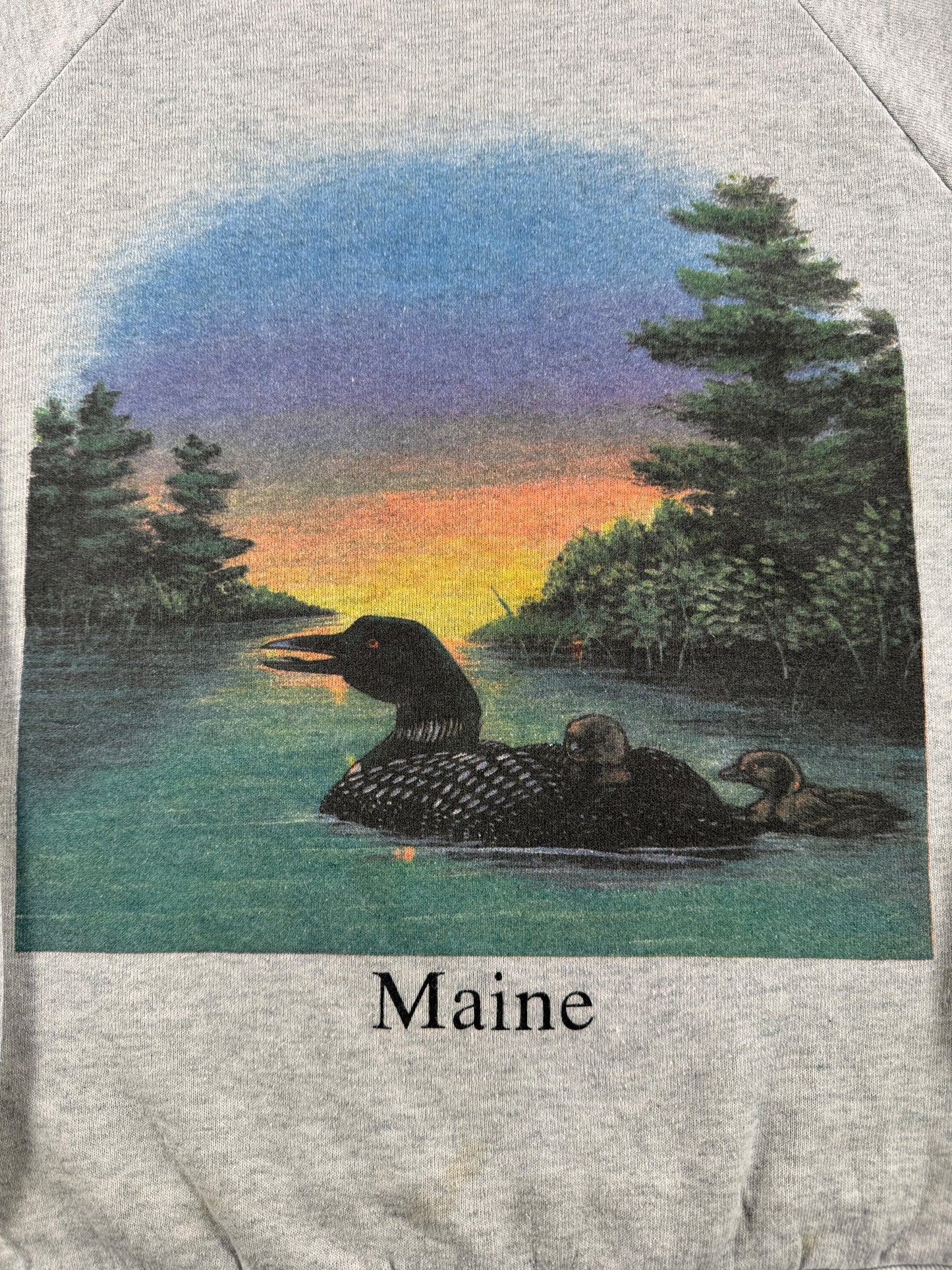 Graphic of Vintage Maine Loon Crewneck SZ M