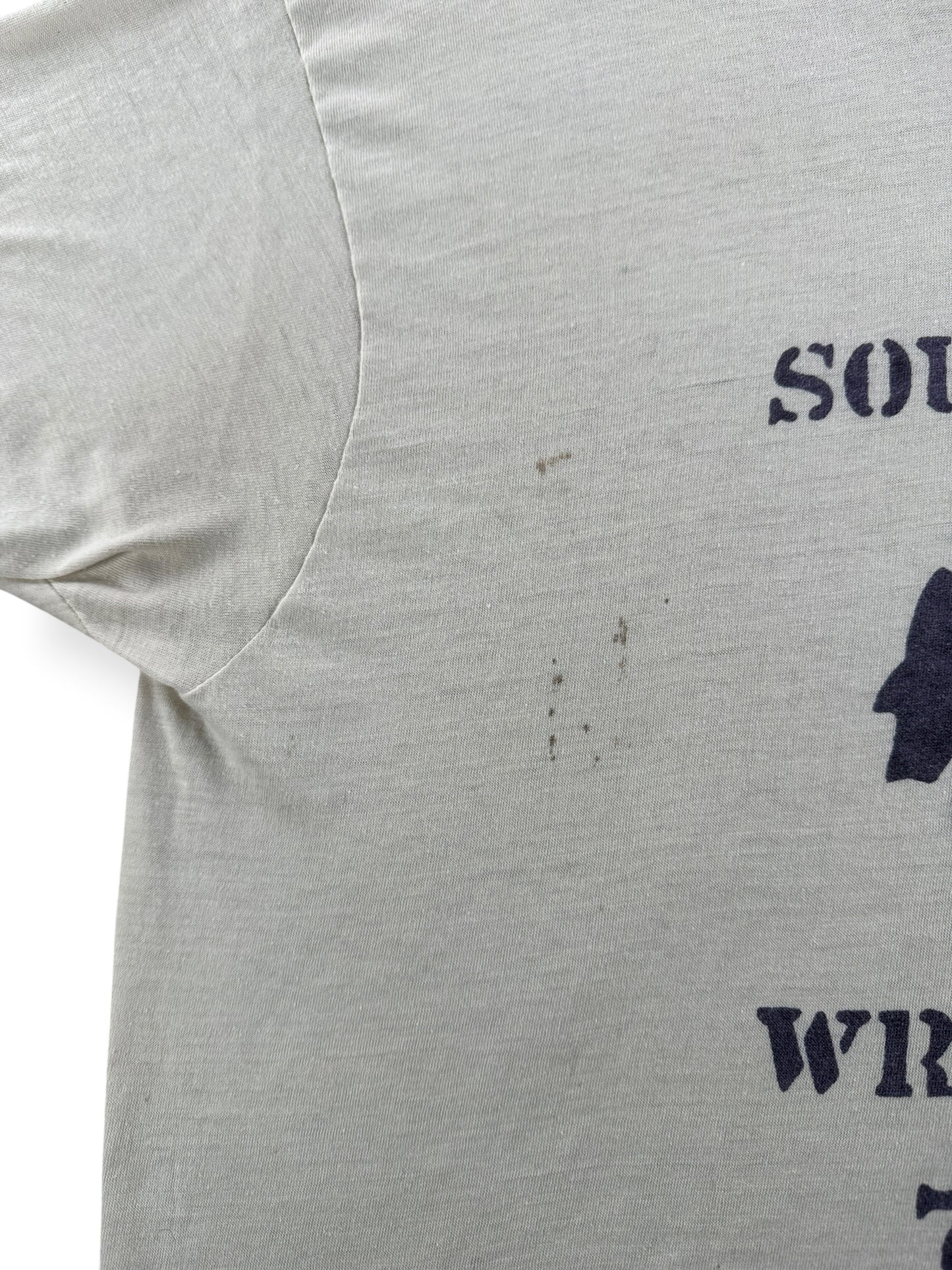 Stain on Vintage SW Wrestling Crop Top Tee SZ XL (Fits L)