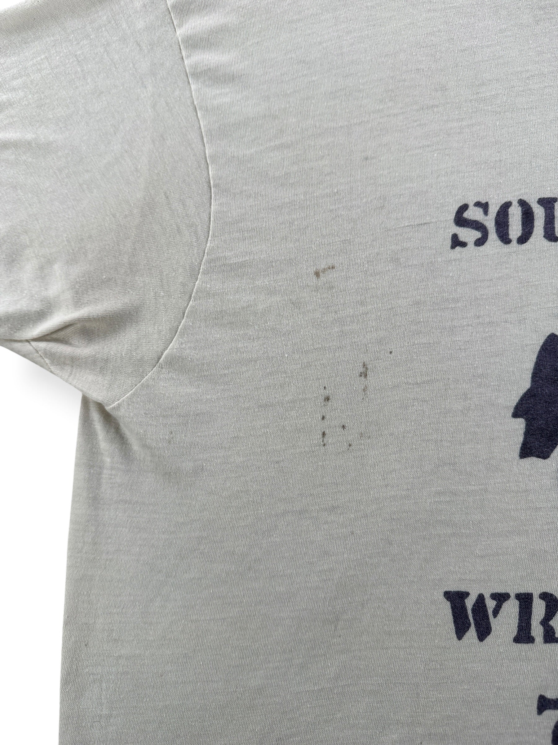 Stain on Vintage SW Wrestling Crop Top Tee SZ XL (Fits L)