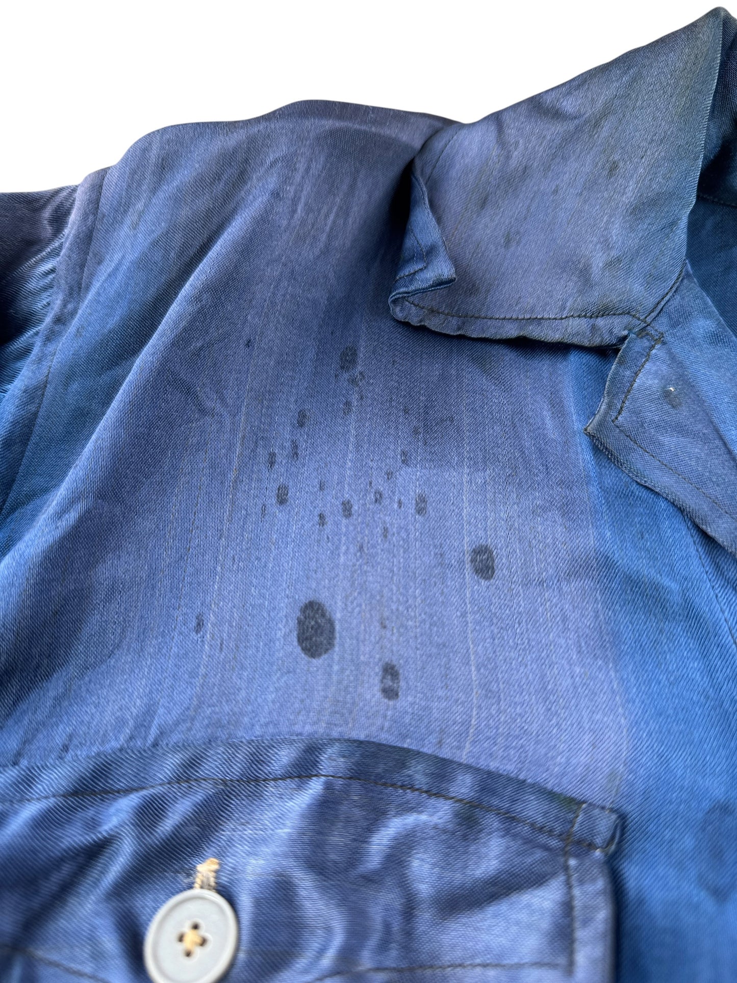 Staining on shoulder of Vintage 40s era Tokyo Japan Souvenir Shirt SZ M