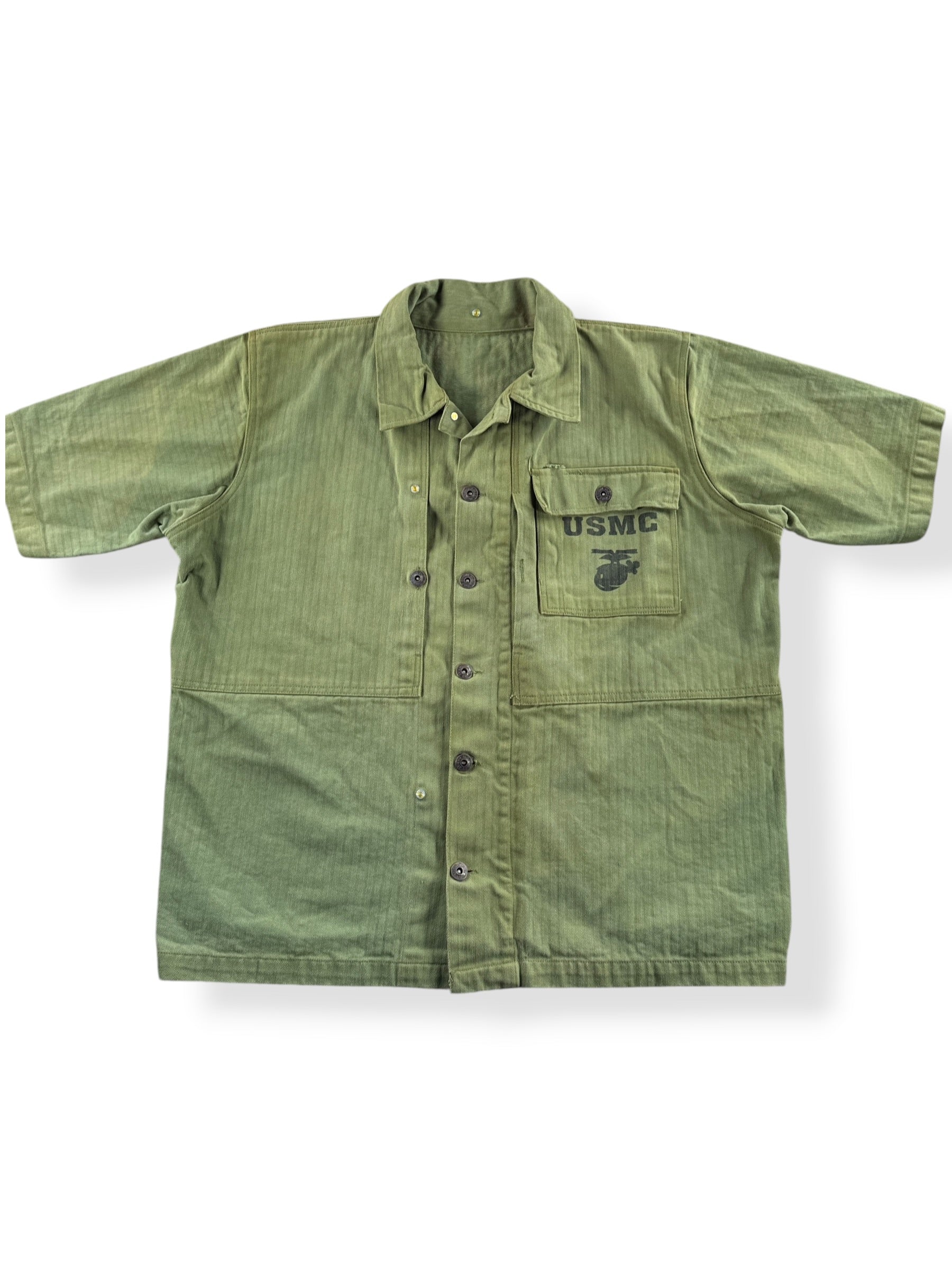 Front of Repro WW2 USMC HBT Shirt