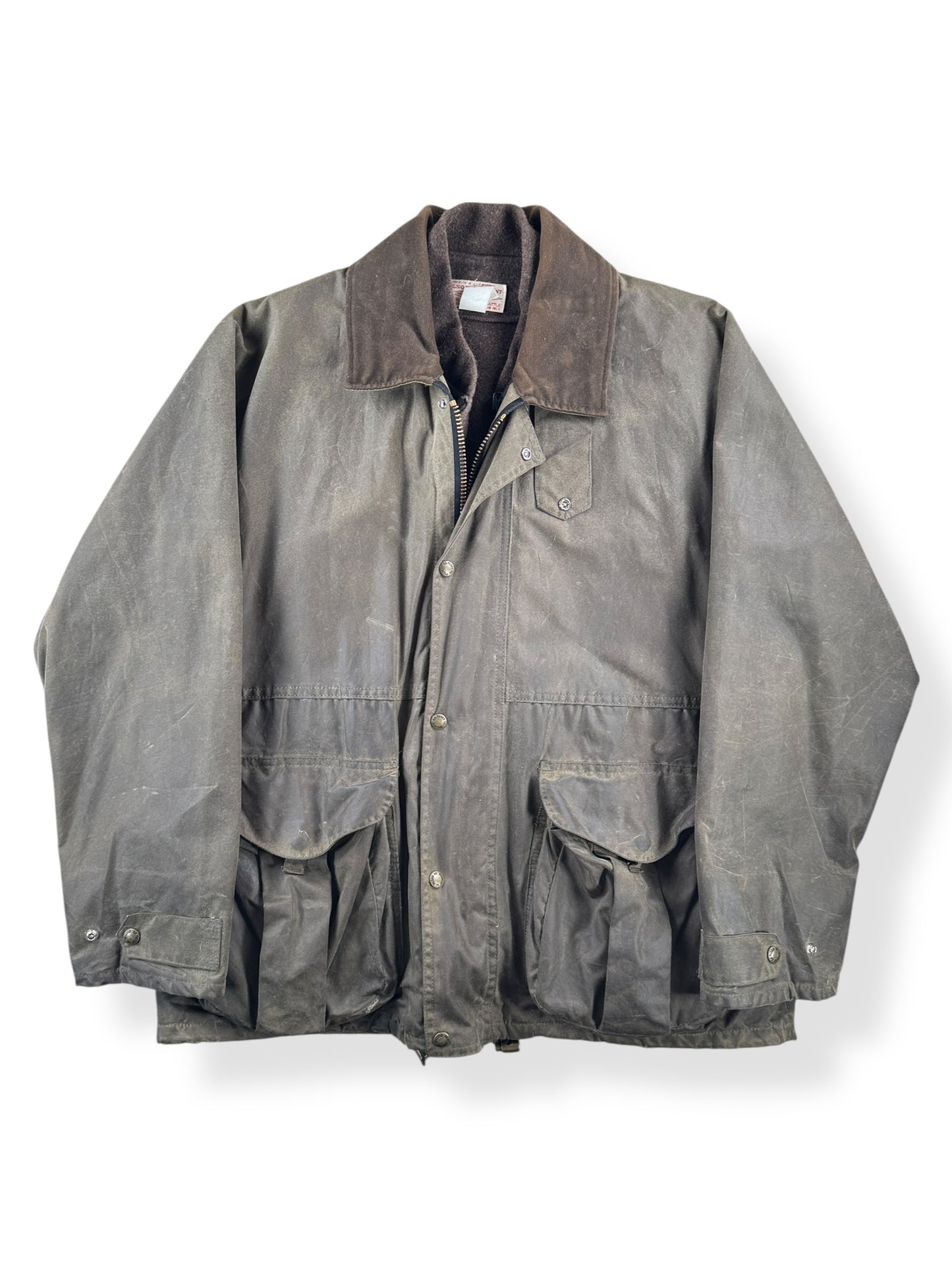 Front of Filson Waxed Tin Cloth Field Jacket With Liner SZ L