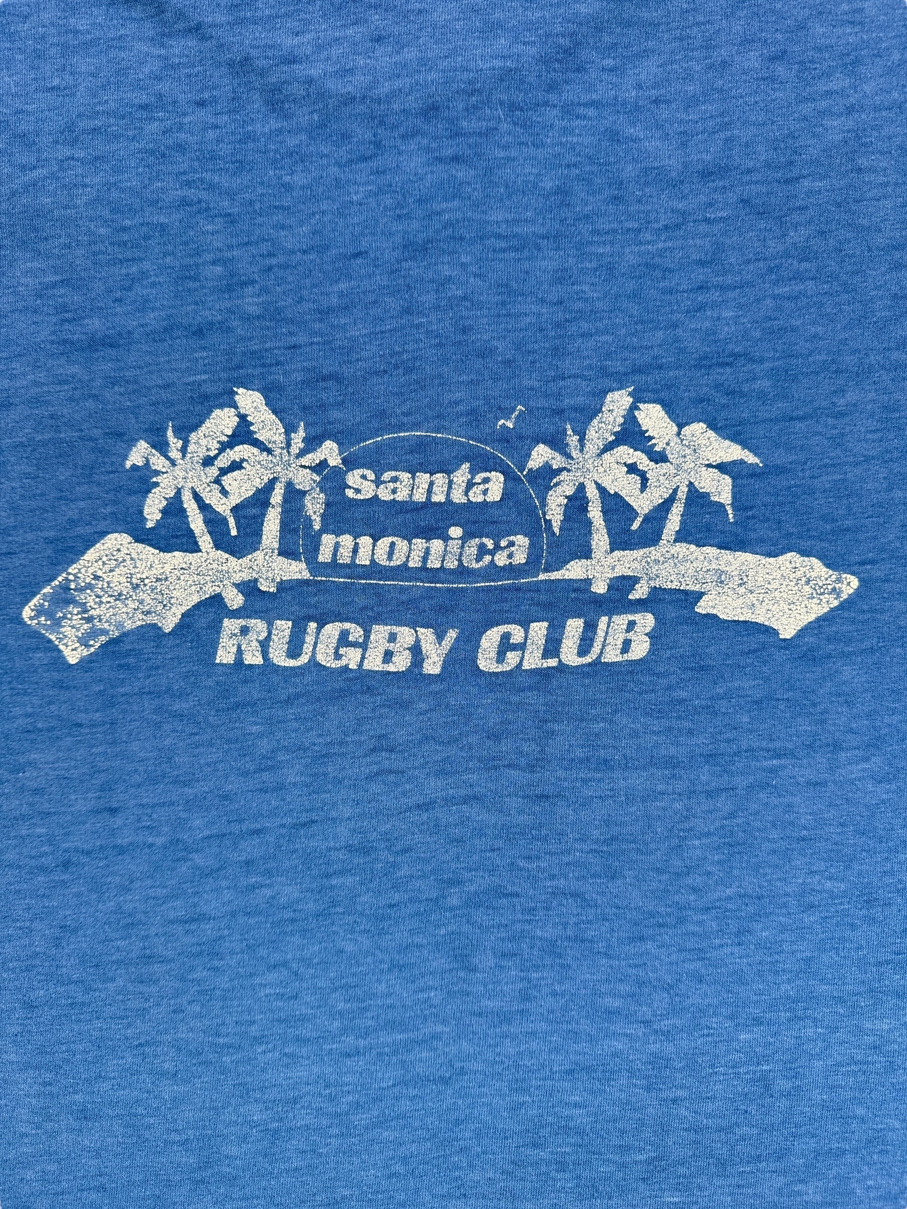 Back Graphic of Vintage Santa Monica Rugby Club Tee SZ L