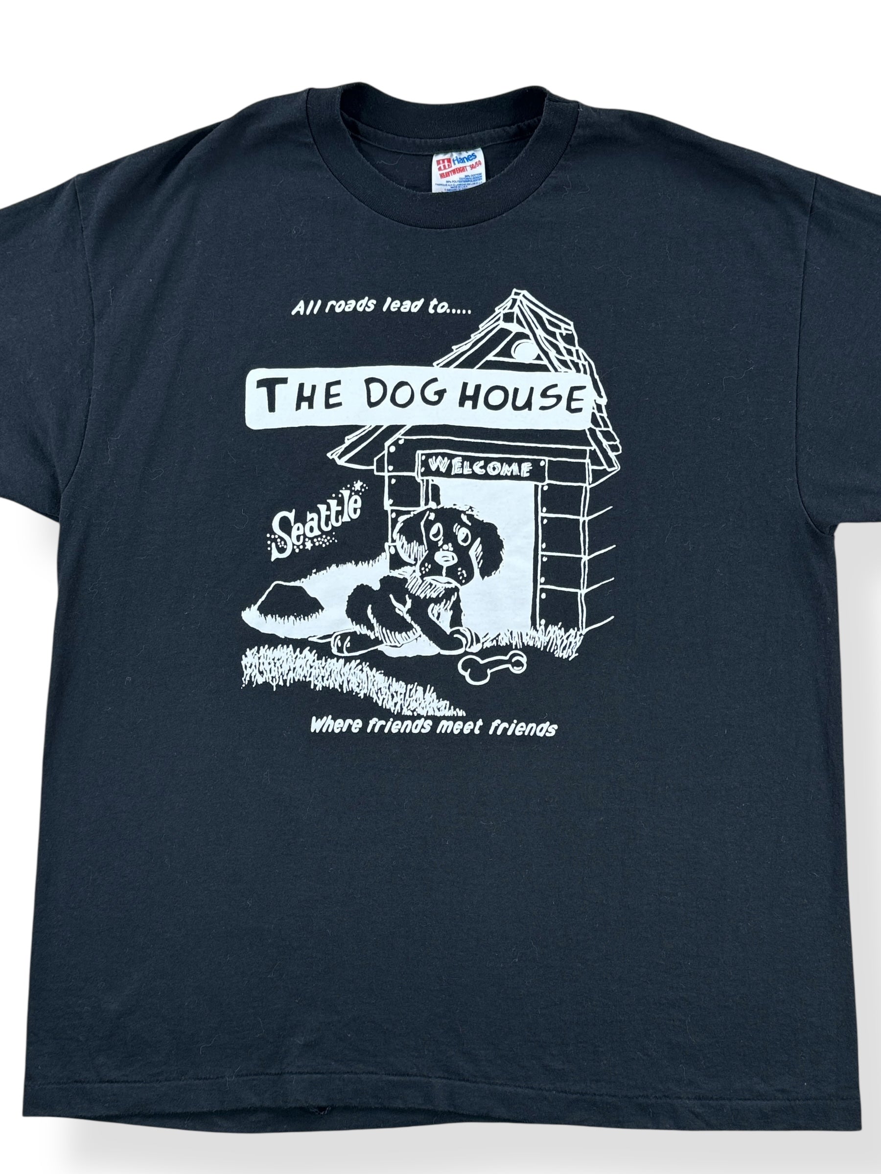 Front Close Up of Vintage The Dog House Seattle Tee SZ L