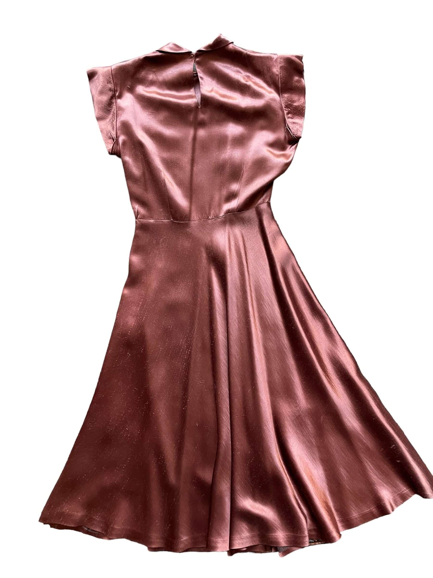 Full back view of 1940s Copper Evening Dress M