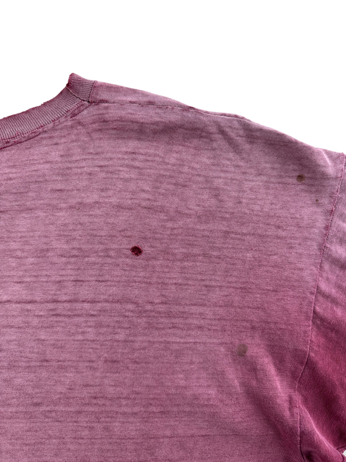 Small holes on Vintage 70s Champion Blue Bar Harvard 'UW Of The East' Tee SZ XL (Fits L)