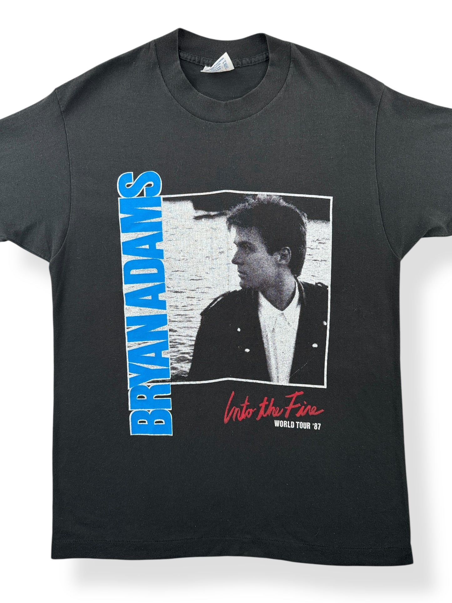 Front Close Up of Vintage Bryan Adams 1987 World Tour Tee SZ M