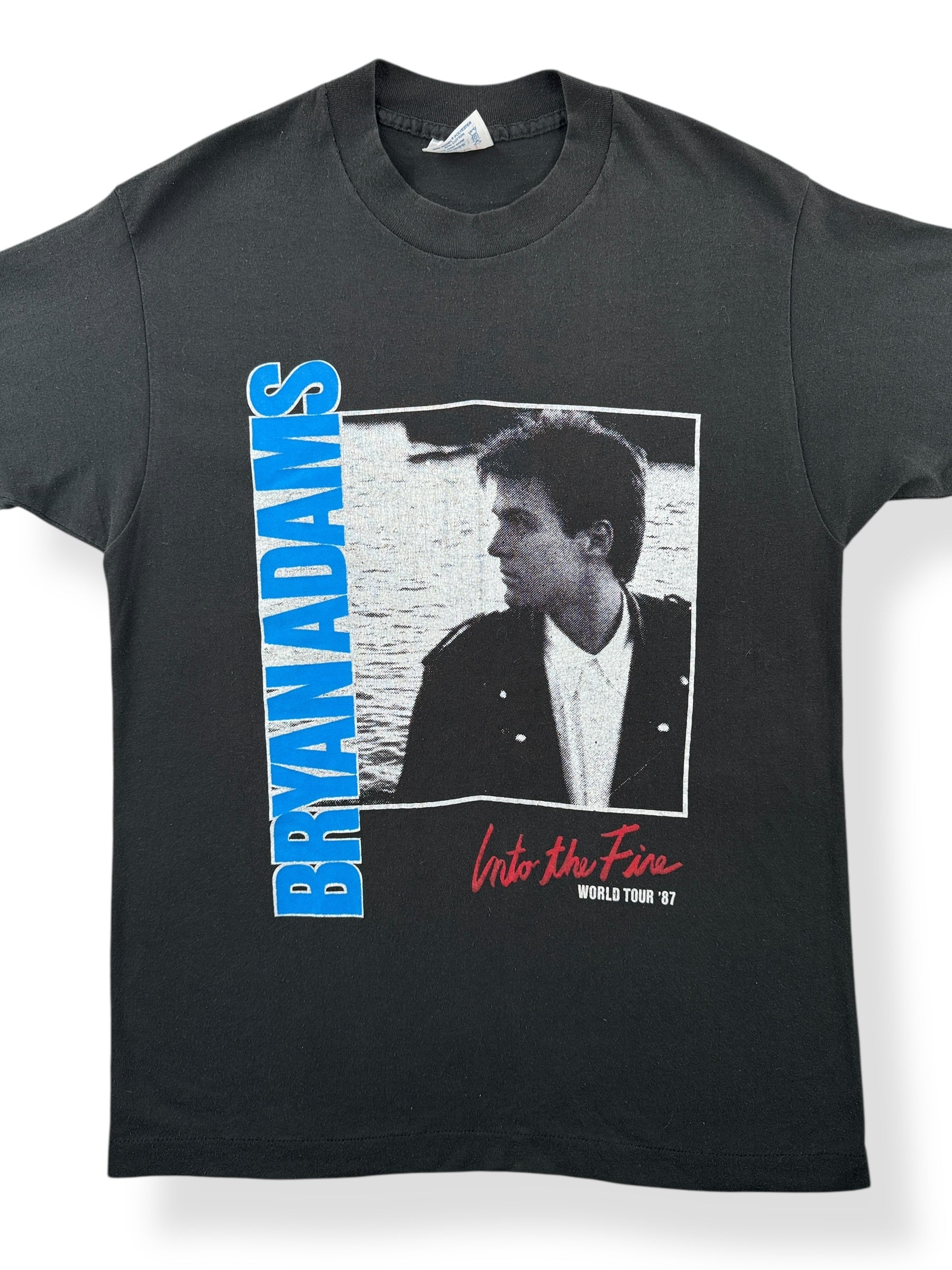 Front Close Up of Vintage Bryan Adams 1987 World Tour Tee SZ M