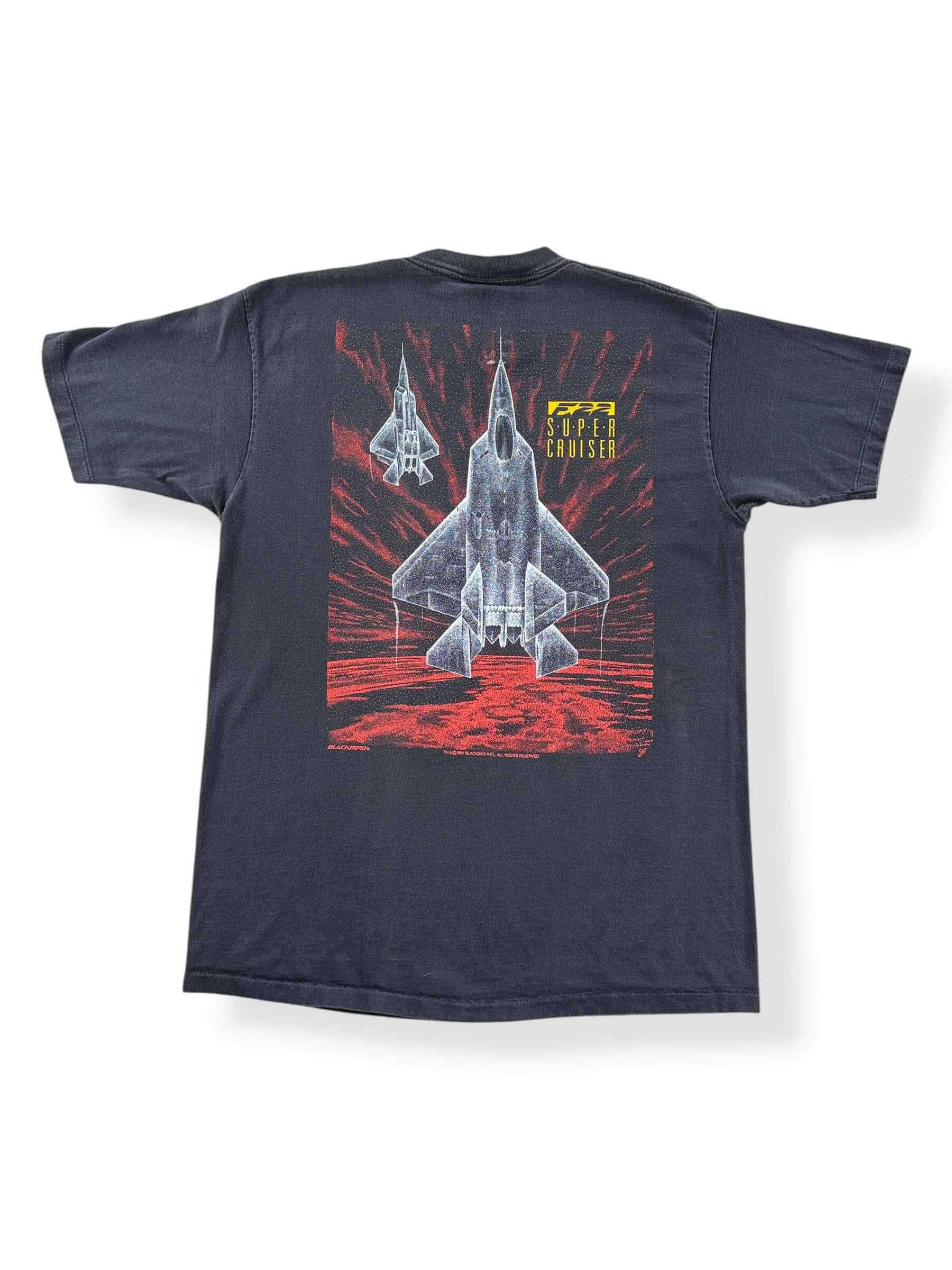 Back of Vintage F-22 Fighter Jet Tee SZ L