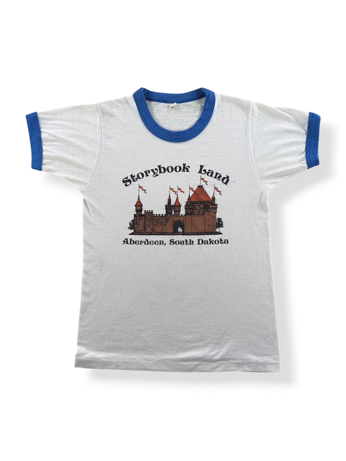 Front of Vintage Storybook Land Aberdeen SD Ringer Tee SZ XS