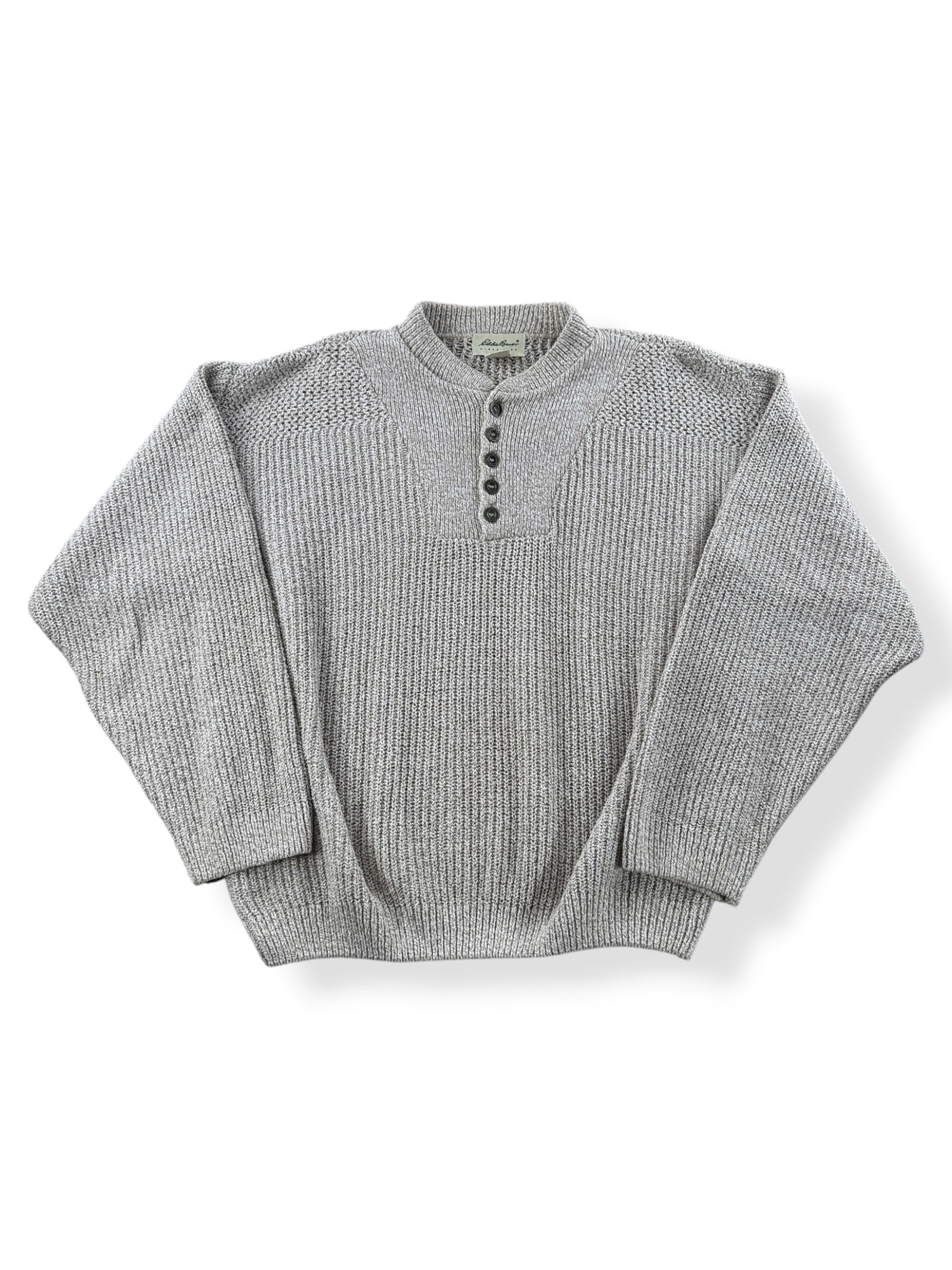 Front of Vintage Eddie Bauer Henley Style Sweater SZ S (Fits XL)