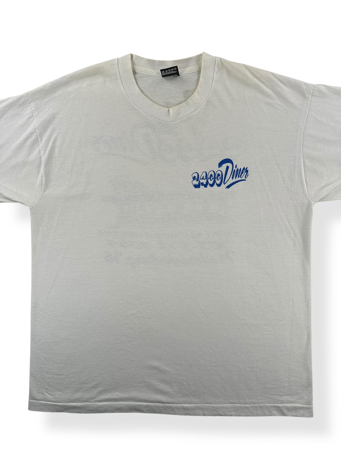 Front Close Up of Vintage 2400 Diner Fredericksburg VA Tee SZ XL