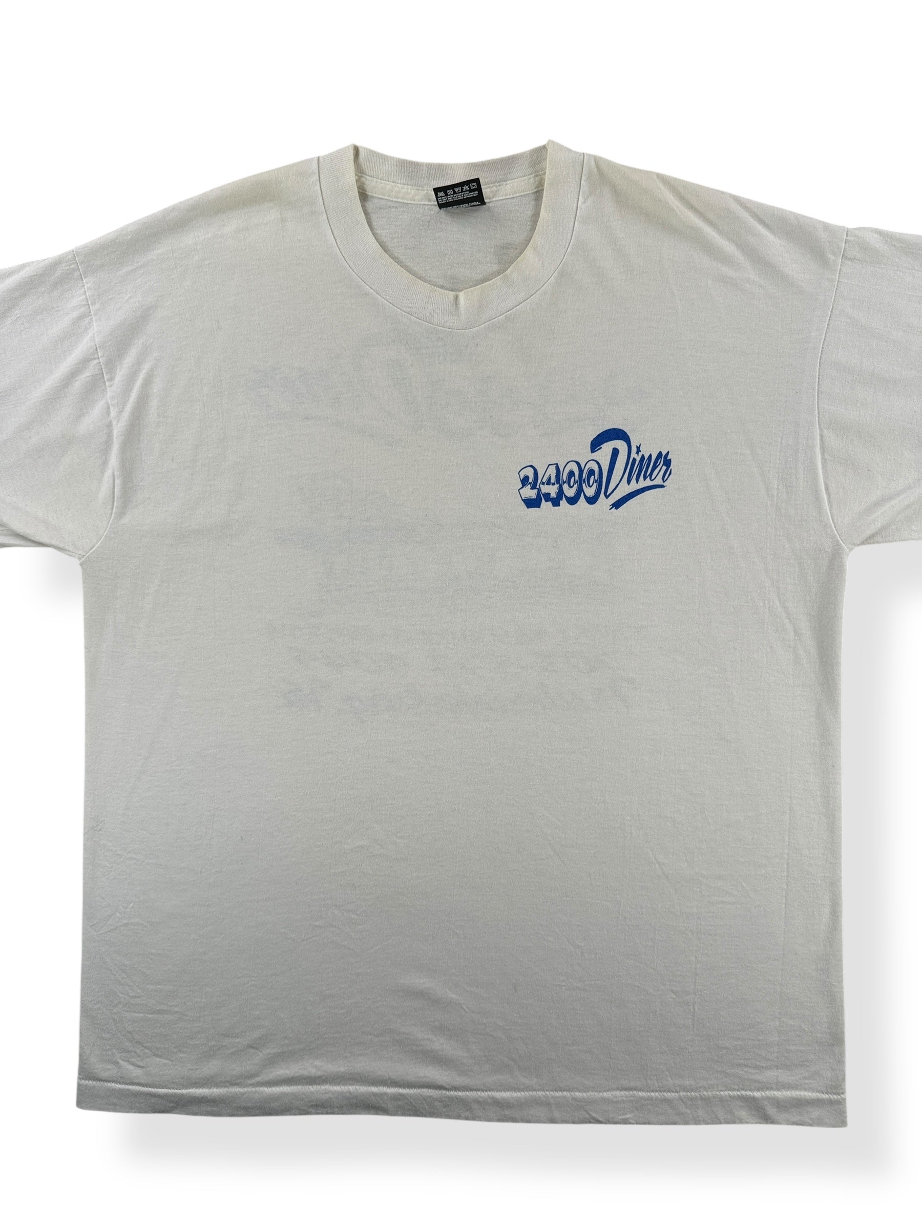 Front Close Up of Vintage 2400 Diner Fredericksburg VA Tee SZ XL