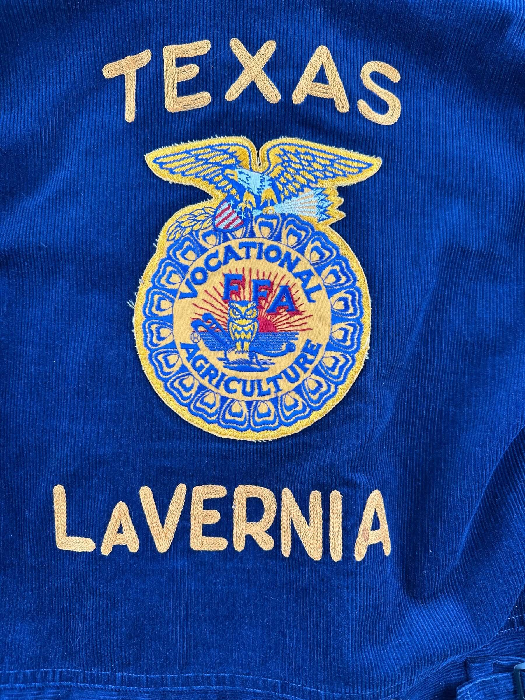 back patch on Vintage La Vernia TX FFA Jacket SZ 36