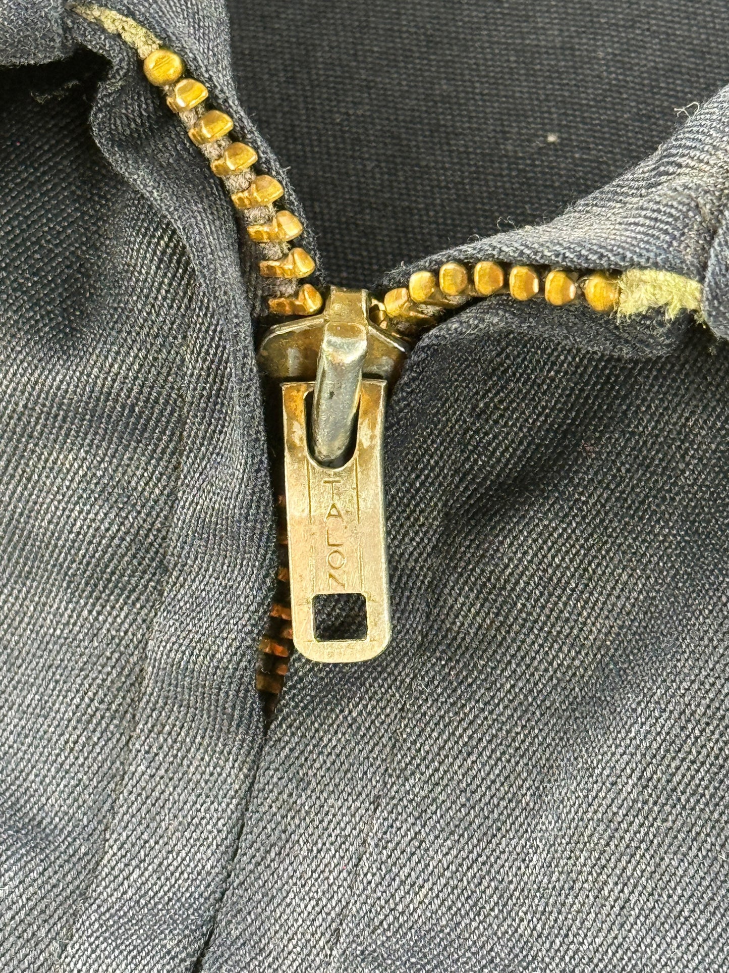 Talon zipper on Vintage Mr. 2 Ply Rayon Gas Station Jacket SZ XL