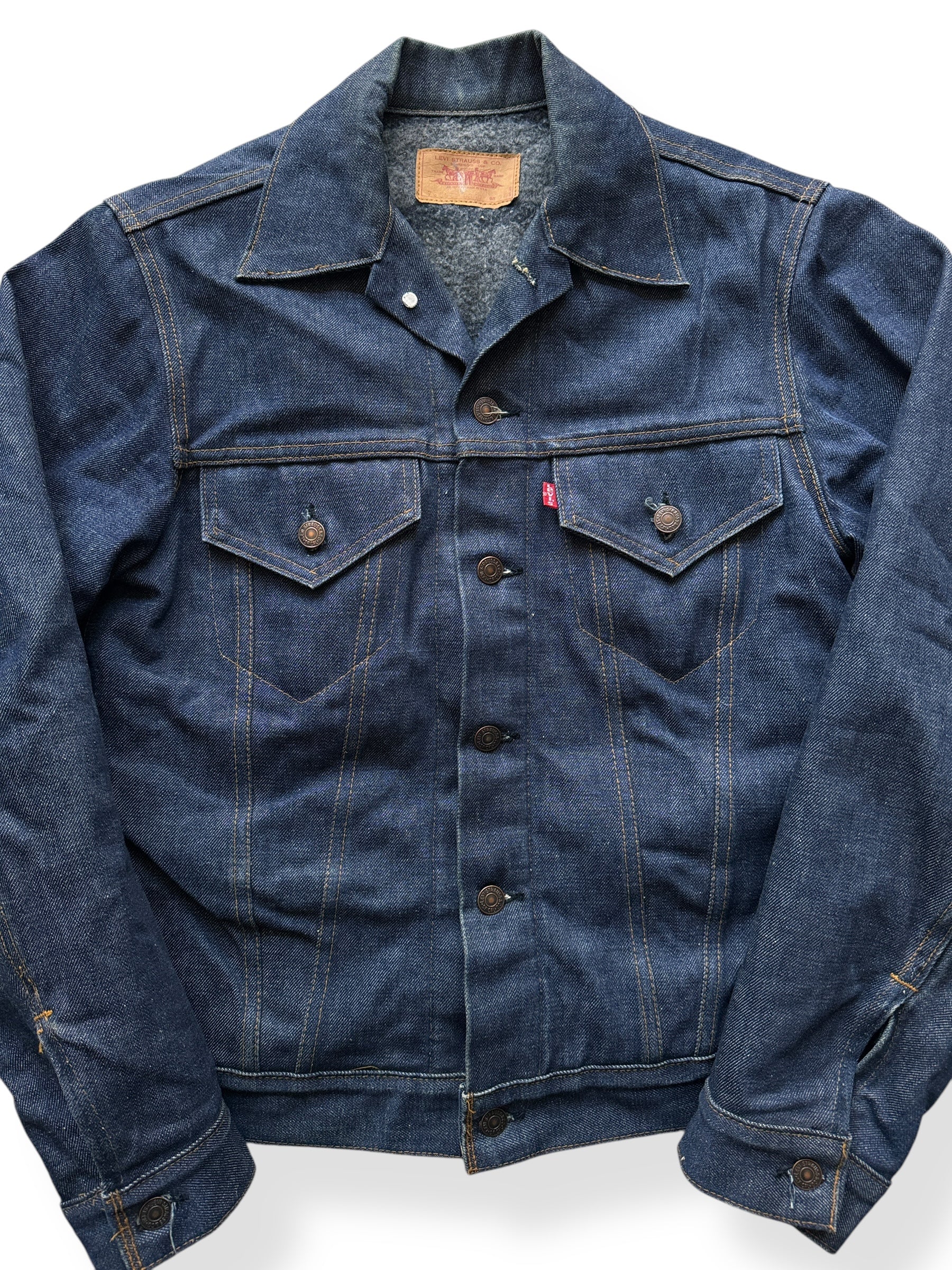 Front Close Up of Vintage NWOT Troy Blanket Lined Levis Type III Trucker SZ 36