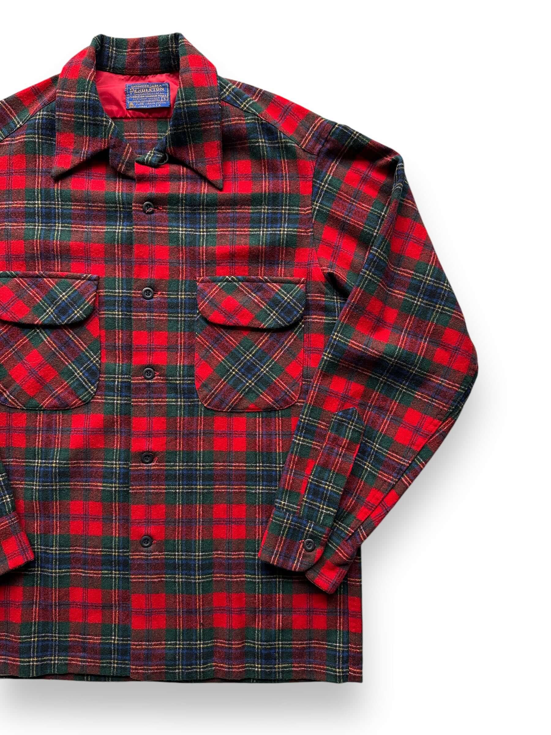 front left of Vintage Pendleton Red Tartan Board Shirt SZ S