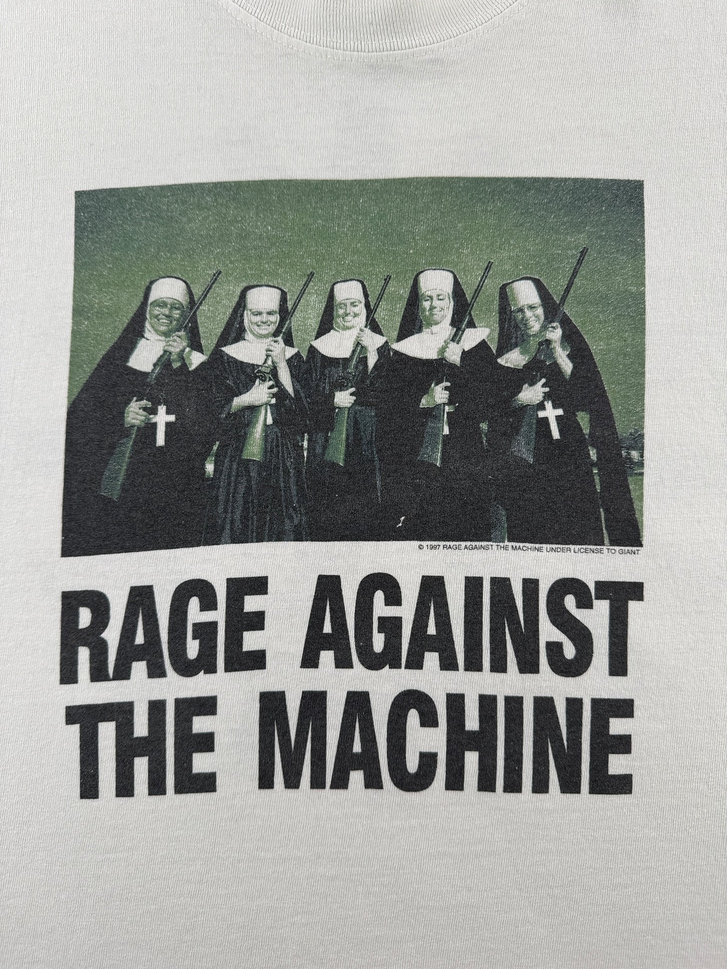 Graphic of Vintage 1997 Rage Against the Machine Nuns Tee SZ XL