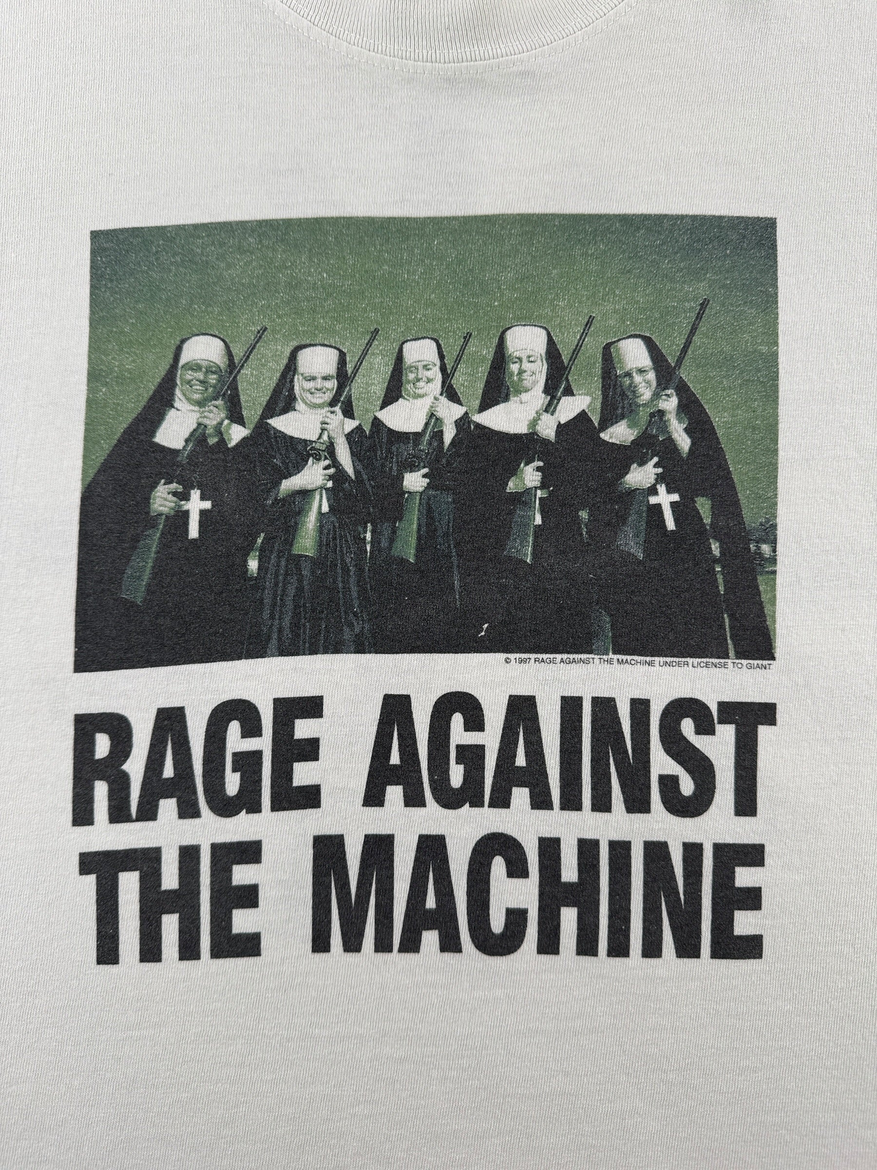 Graphic of Vintage 1997 Rage Against the Machine Nuns Tee SZ XL