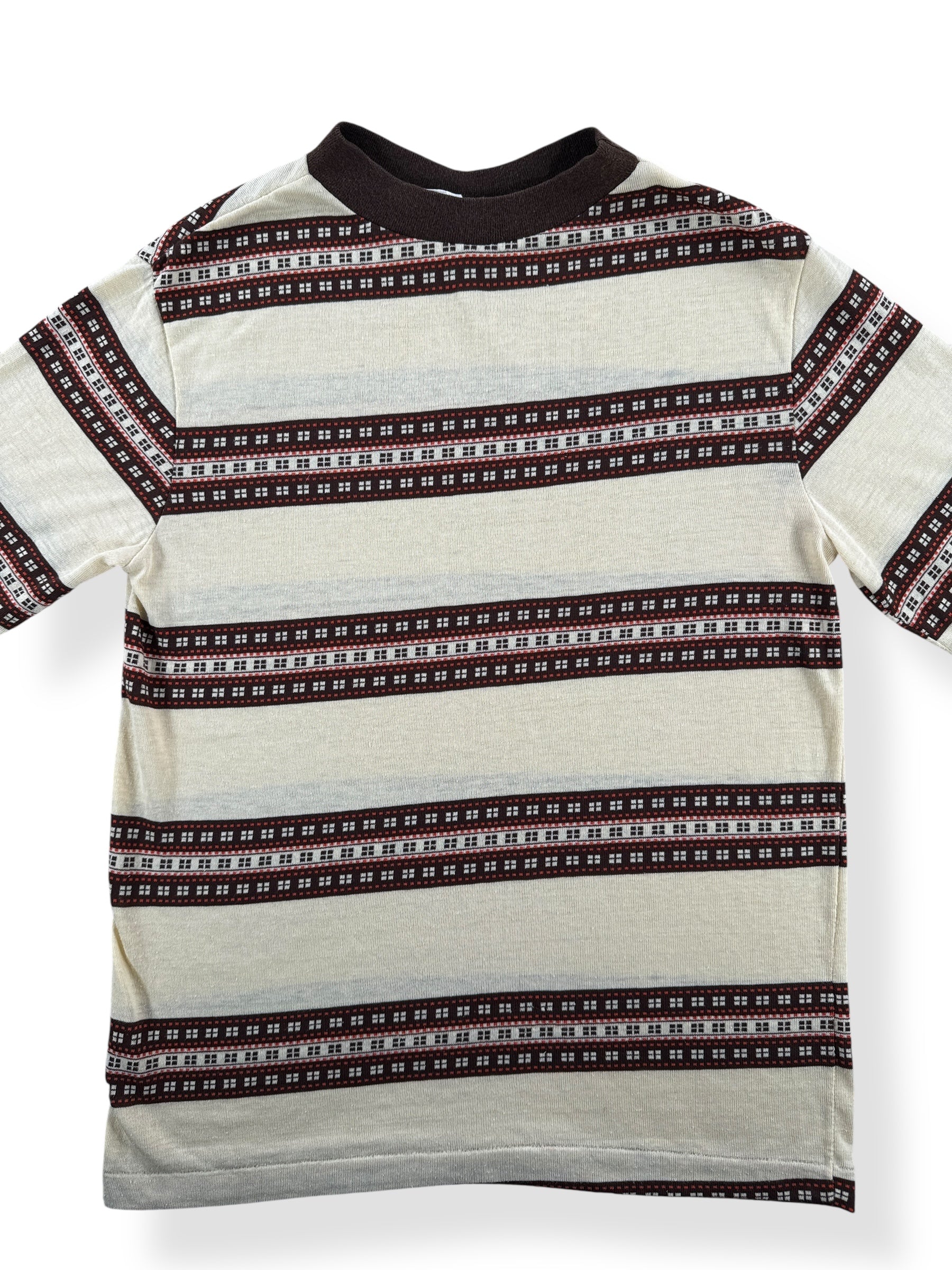 Front Close Up of Vintage 70s striped tee SZ M