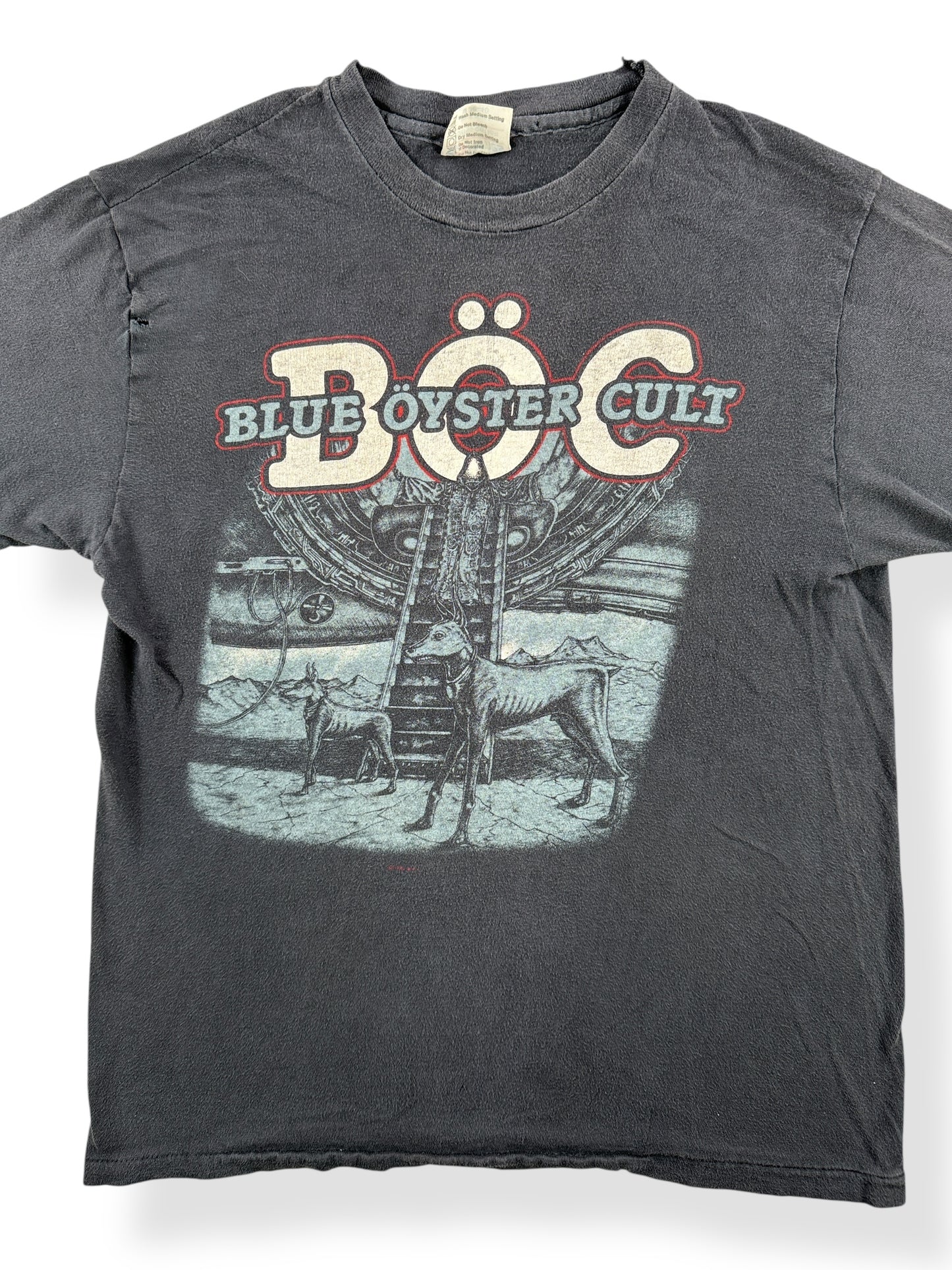 Front Close Up of Vintage Blue Oyster Cult Tee SZ S