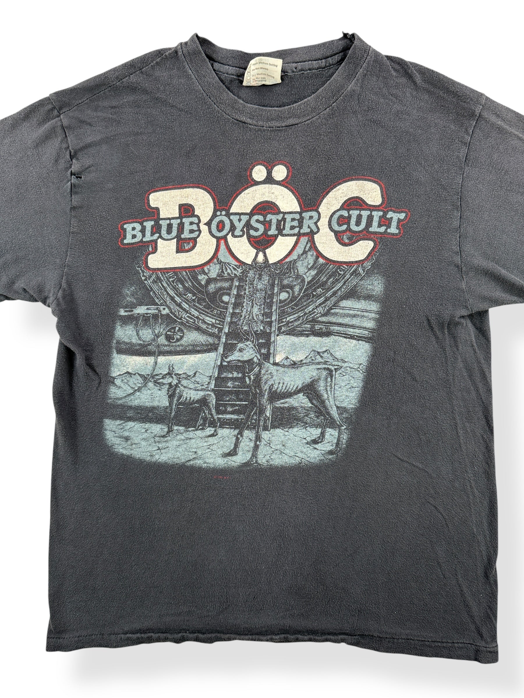 Front Close Up of Vintage Blue Oyster Cult Tee SZ S