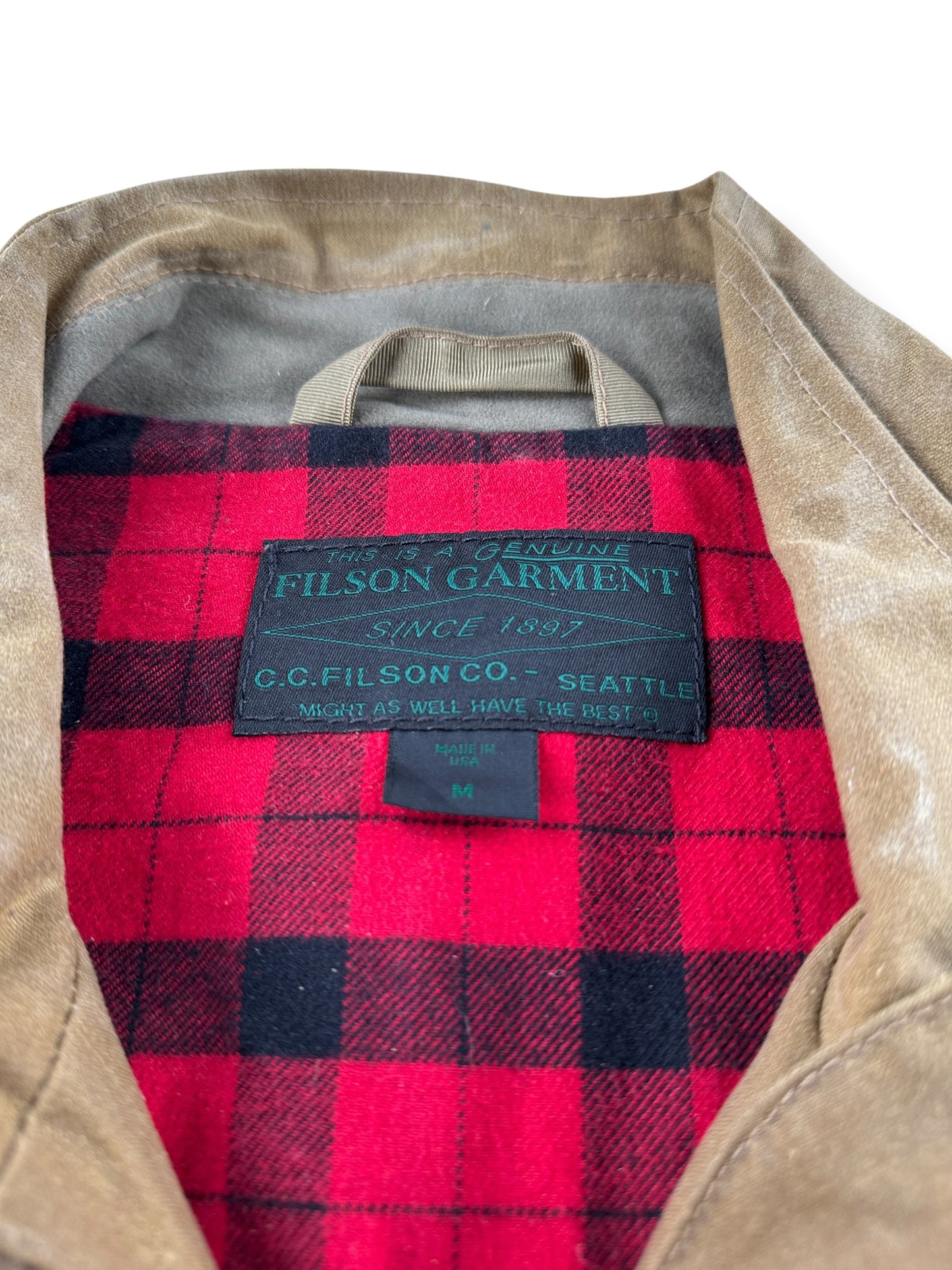 Tag on Filson Tin Cloth Hunting Vest SZ M