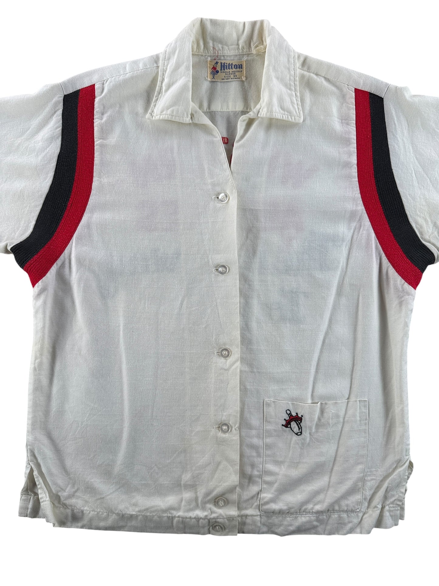 Front Close Up of Vintage Western Airlines The Only Way to Fly Bowling Shirt SZ 34 (Fits XS)