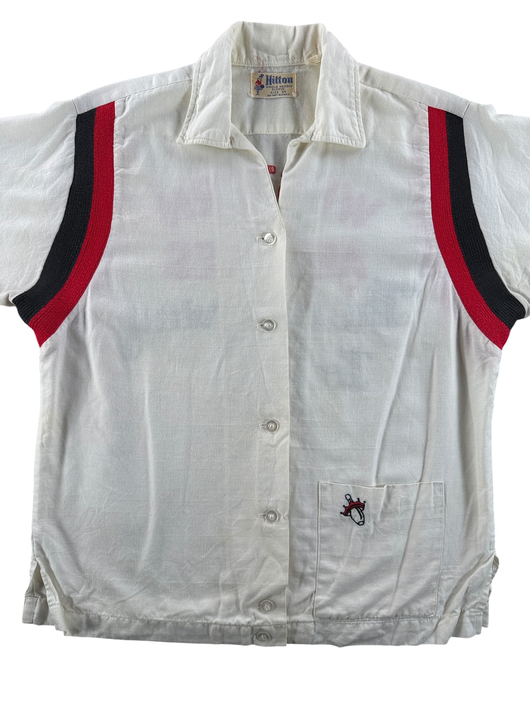 Front Close Up of Vintage Western Airlines The Only Way to Fly Bowling Shirt SZ 34 (Fits XS)