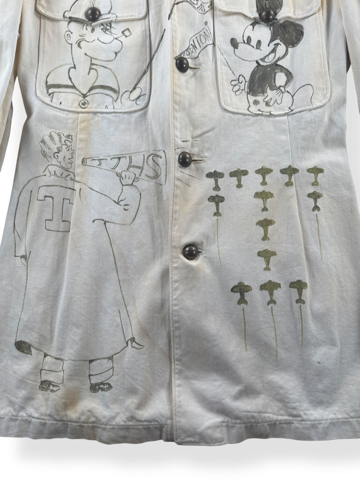 Illustrations on Vintage Class of 1942 Souvenir Jacket SZ XS