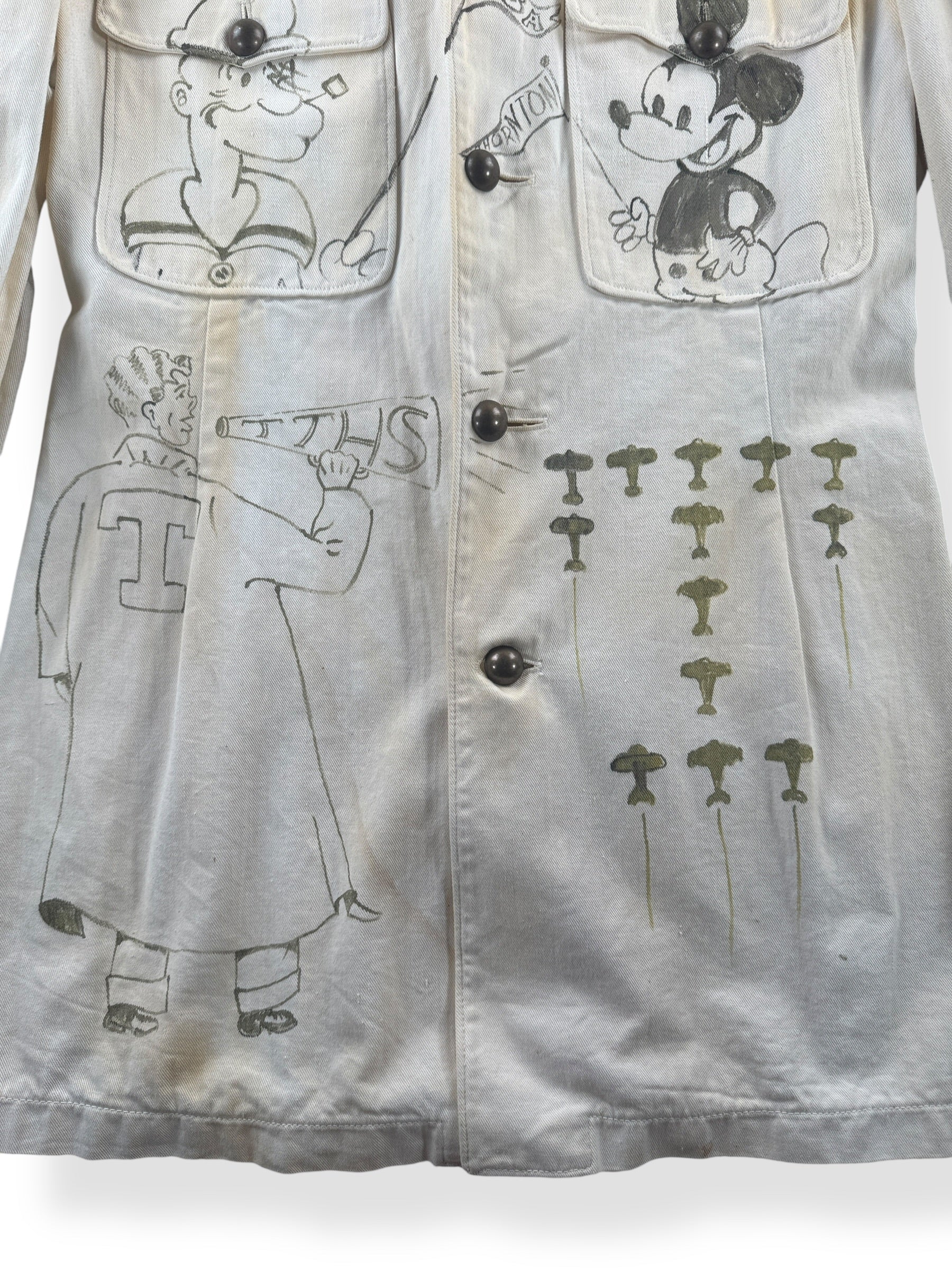 Illustrations on Vintage Class of 1942 Souvenir Jacket SZ XS