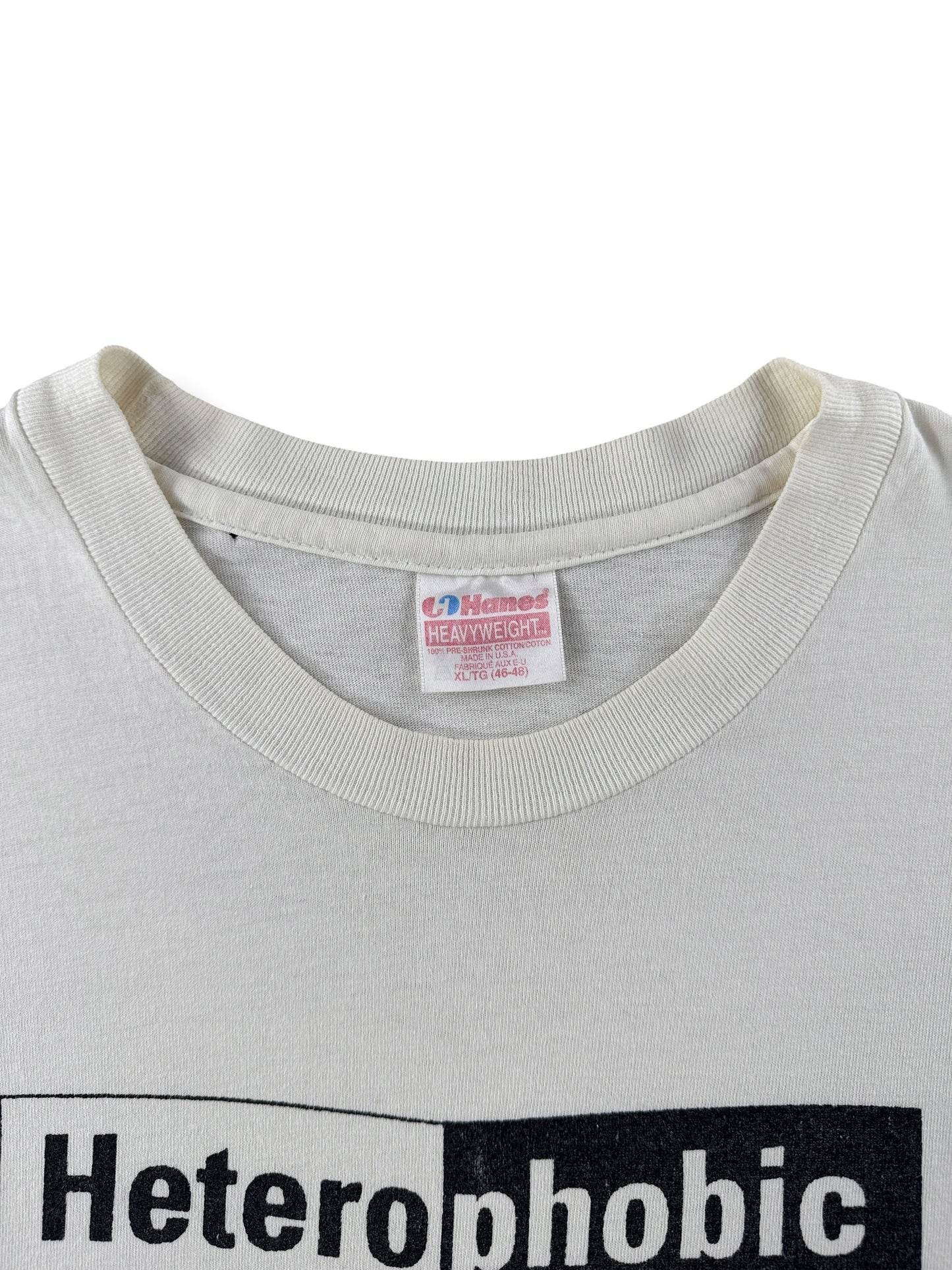 Collar on Vintage 1990s Heterophobic Tee XL