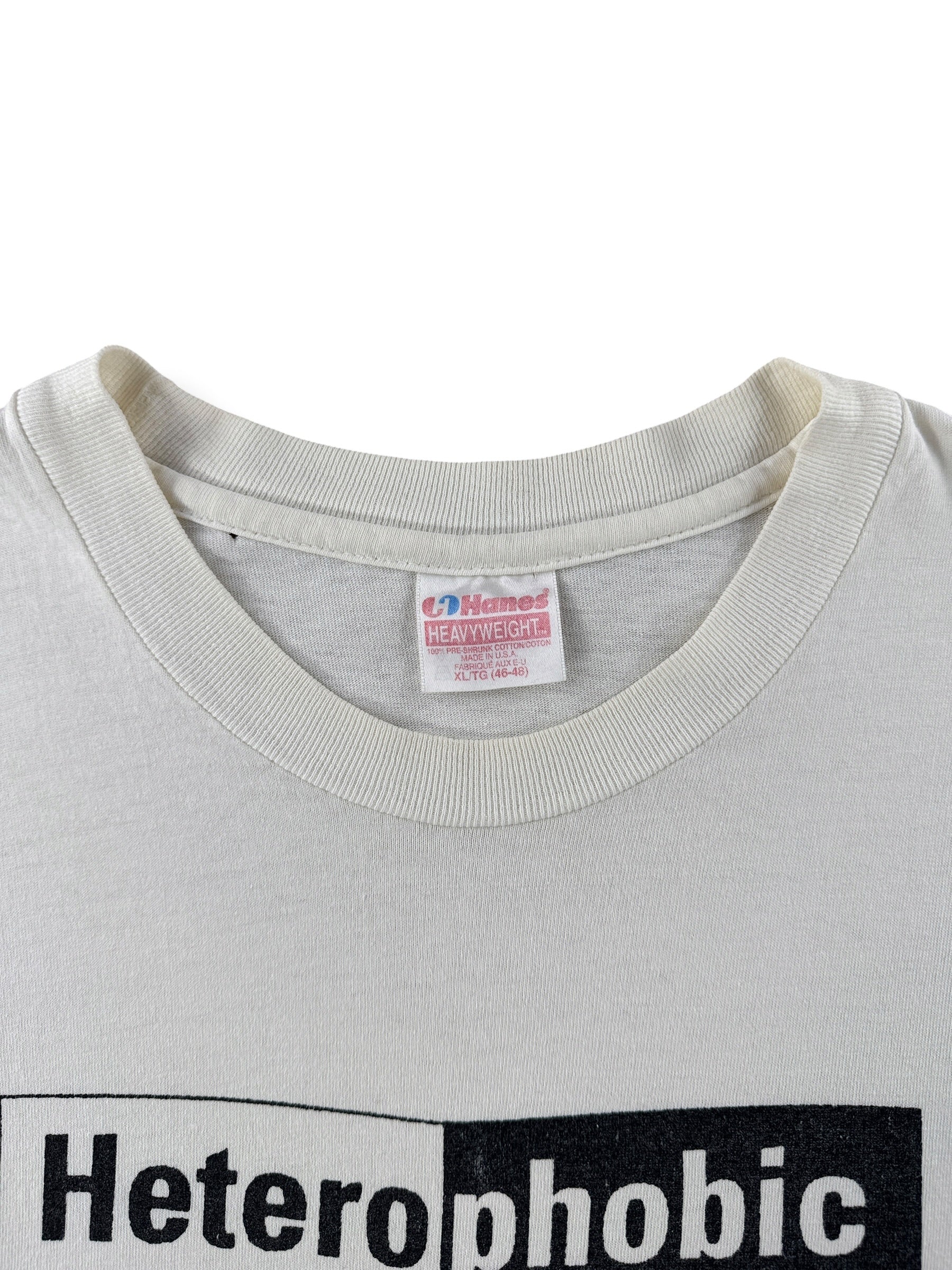 Collar on Vintage 1990s Heterophobic Tee XL