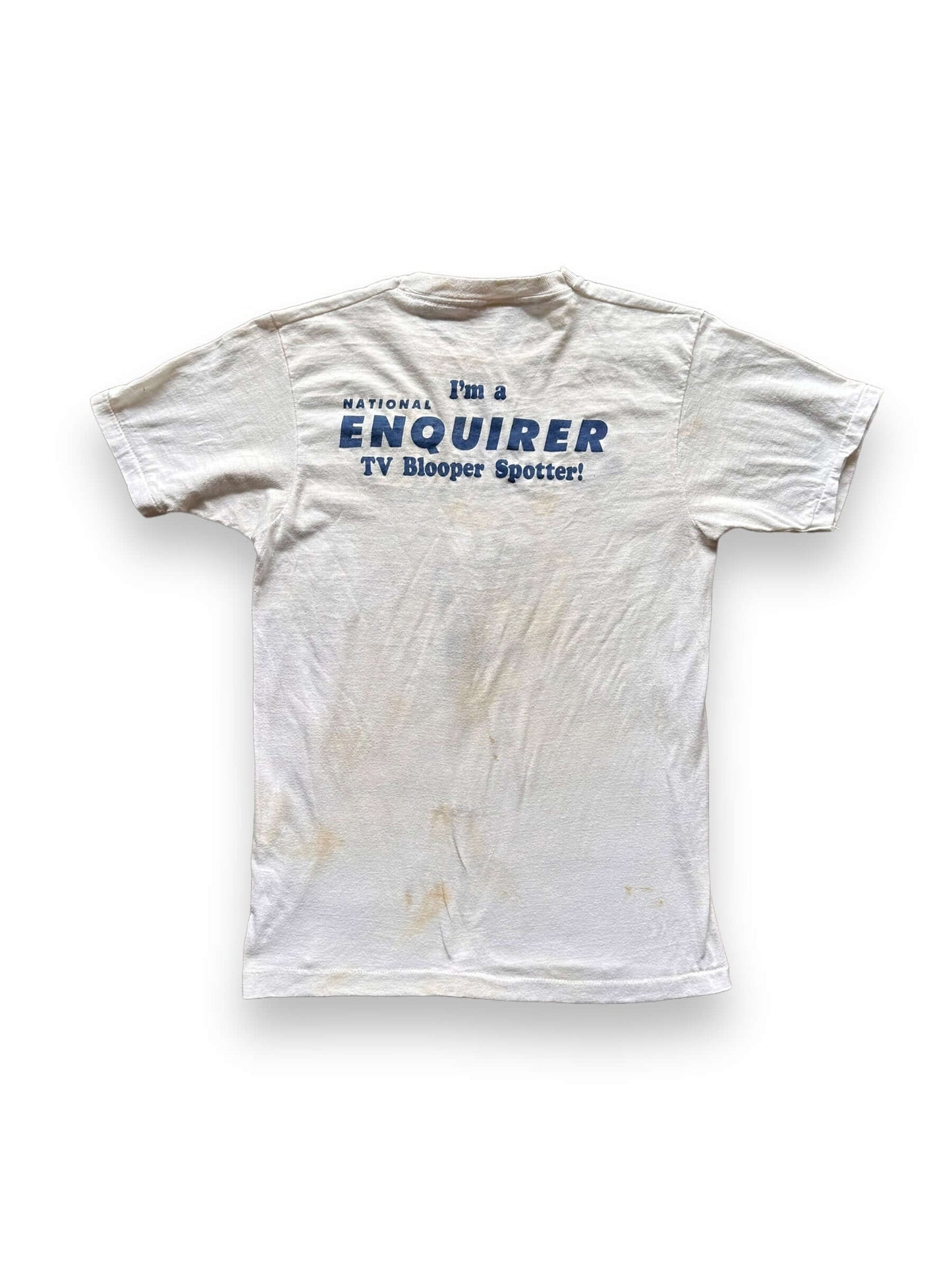 back of Vintage Paint Splattered National Inquirer Tee SZ M