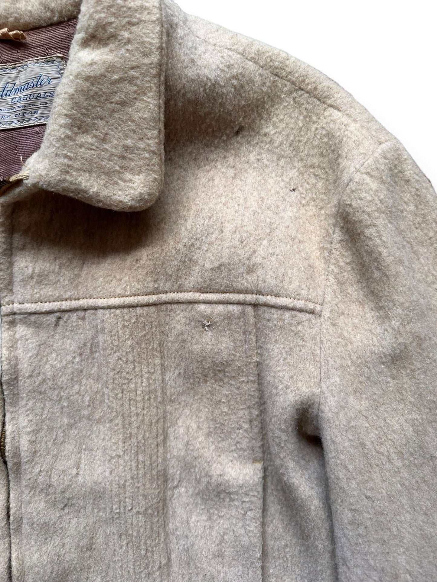 Small Moth Holes on Vintage Fieldmaster Wool Jacket SZ L | Vintage Wool Jacket Seattle  | Seattle Vintage Clothing