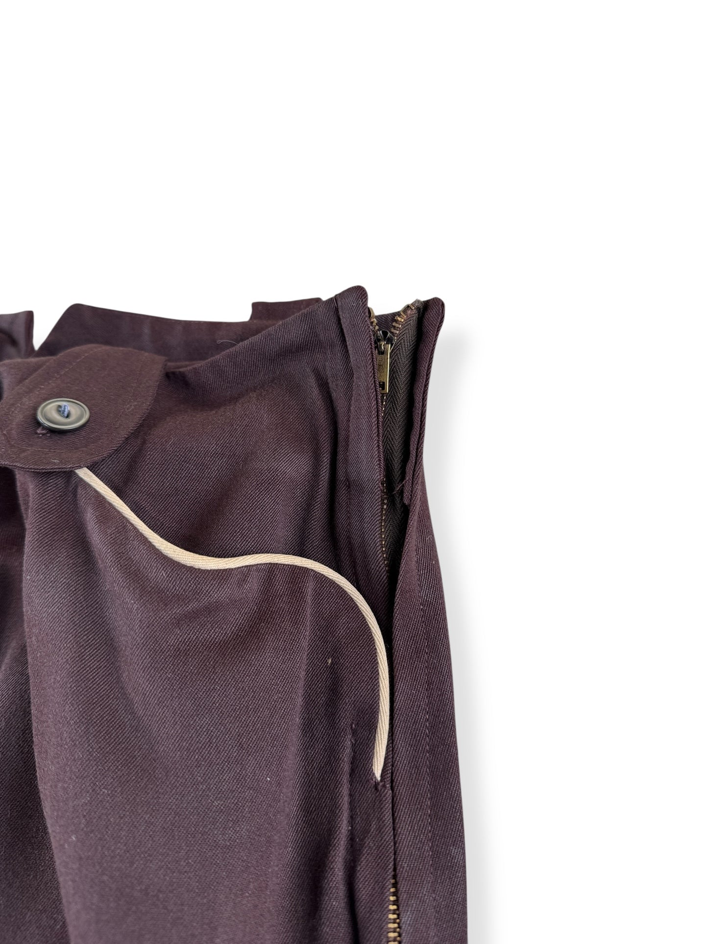 Side Zipper on Vintage Ladies 40s Era Shirley Jo Originals Rayon Gabardine 2 Piece Set SZ S
