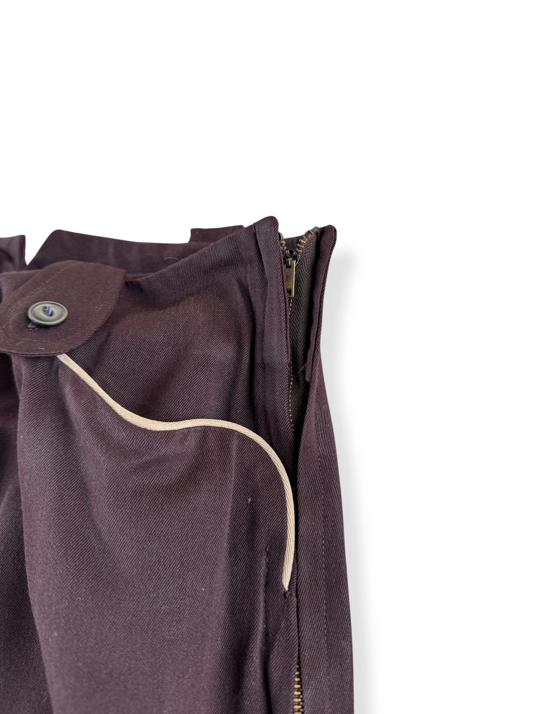 Side Zipper on Vintage Ladies 40s Era Shirley Jo Originals Rayon Gabardine 2 Piece Set SZ S