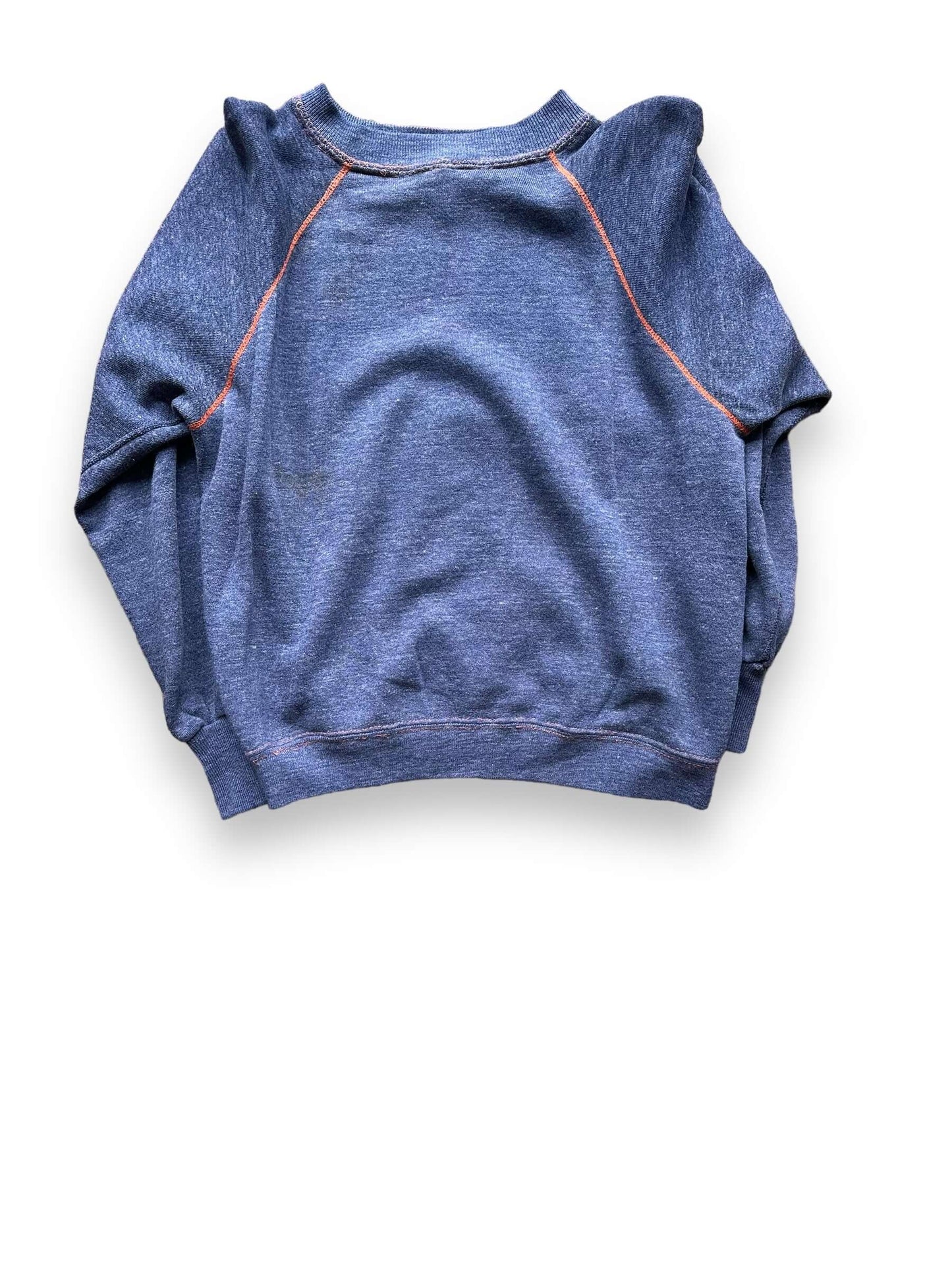 Rear View of Vintage Blue & Orange Contrast Stitch Crewneck SZ M | Vintage Sweatshirt Seattle