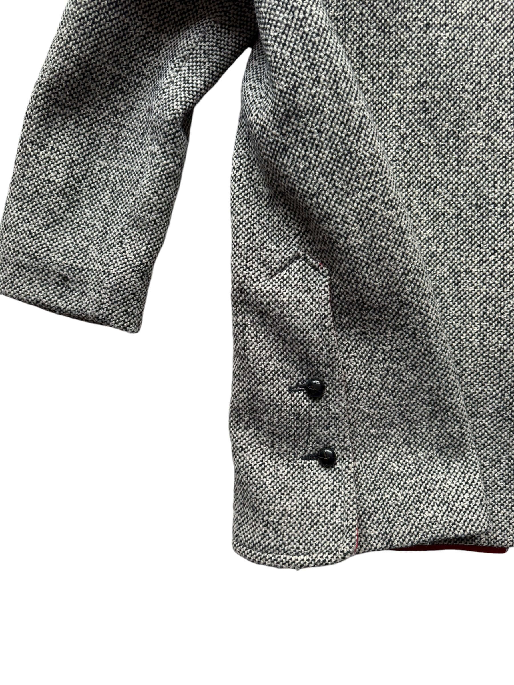 Back left bottom detail of 1960s Penguin Wool Tweed Coat M-XL
