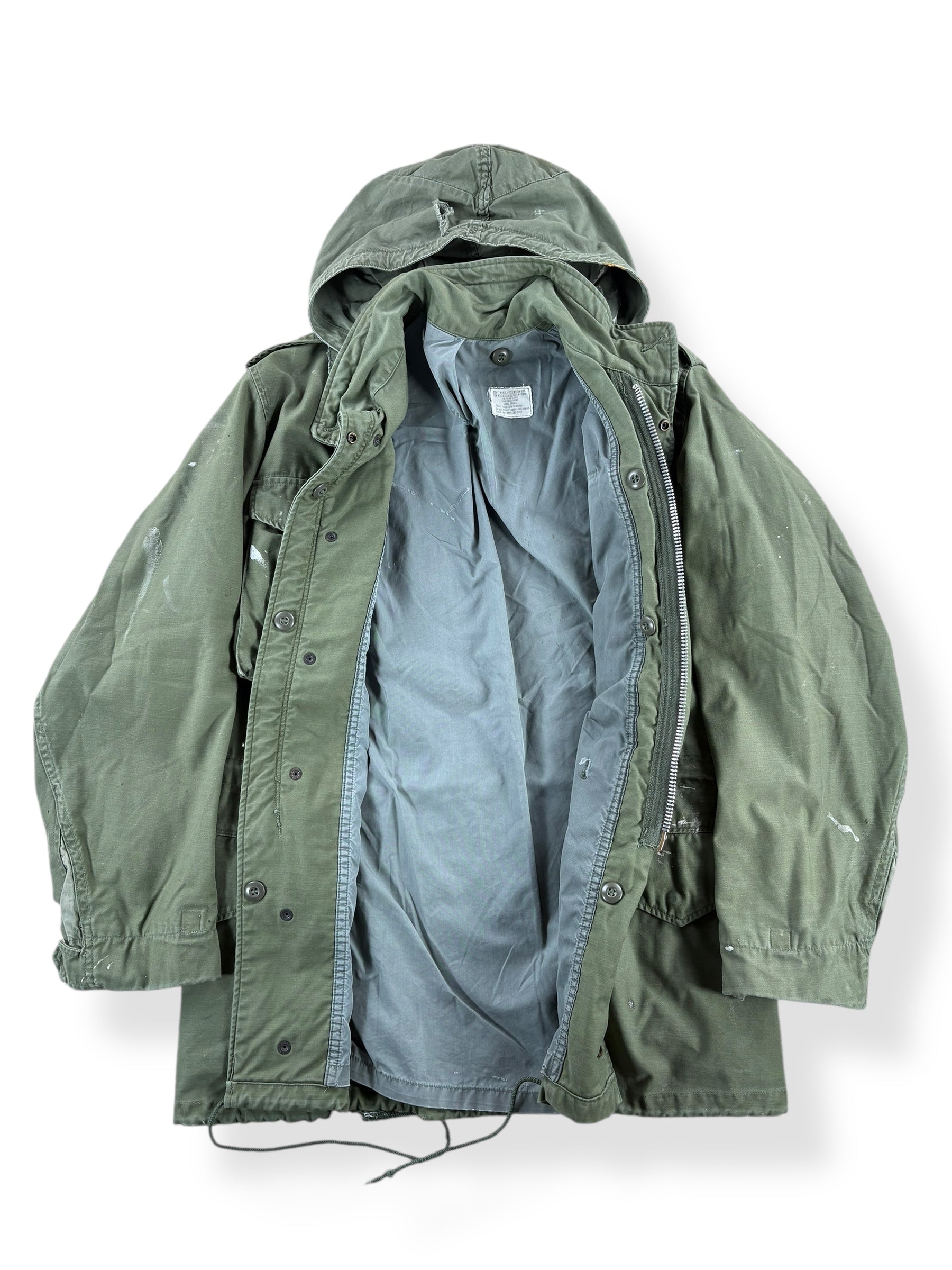 Inside of Vintage M65 Field Jacket W/ Paint Splatters SZ M
