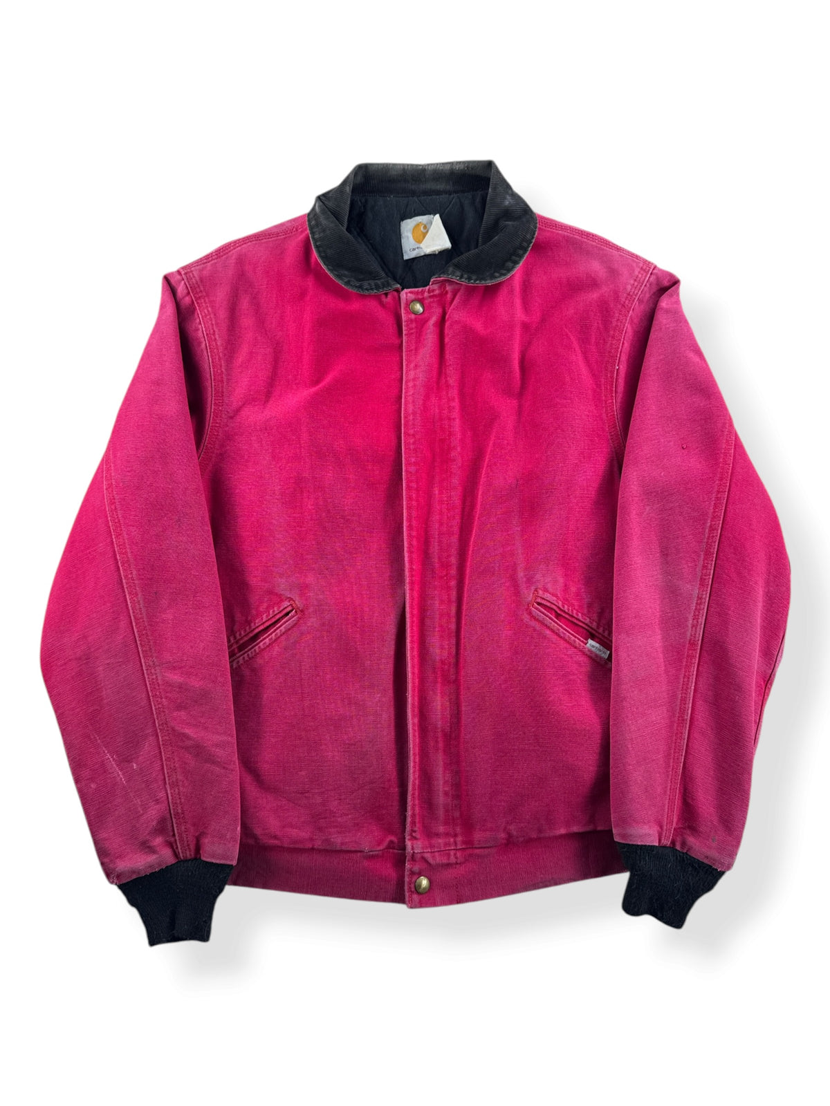 Front of Vintage Carhartt Red Round Collar Santa Fe Jacket SZ XL