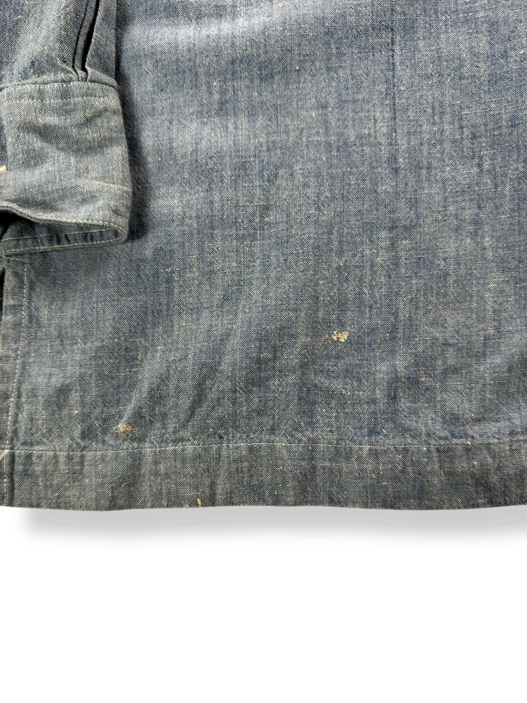 Stains on Vintage Passport 360 Cotton Chambray Shirt SZ L
