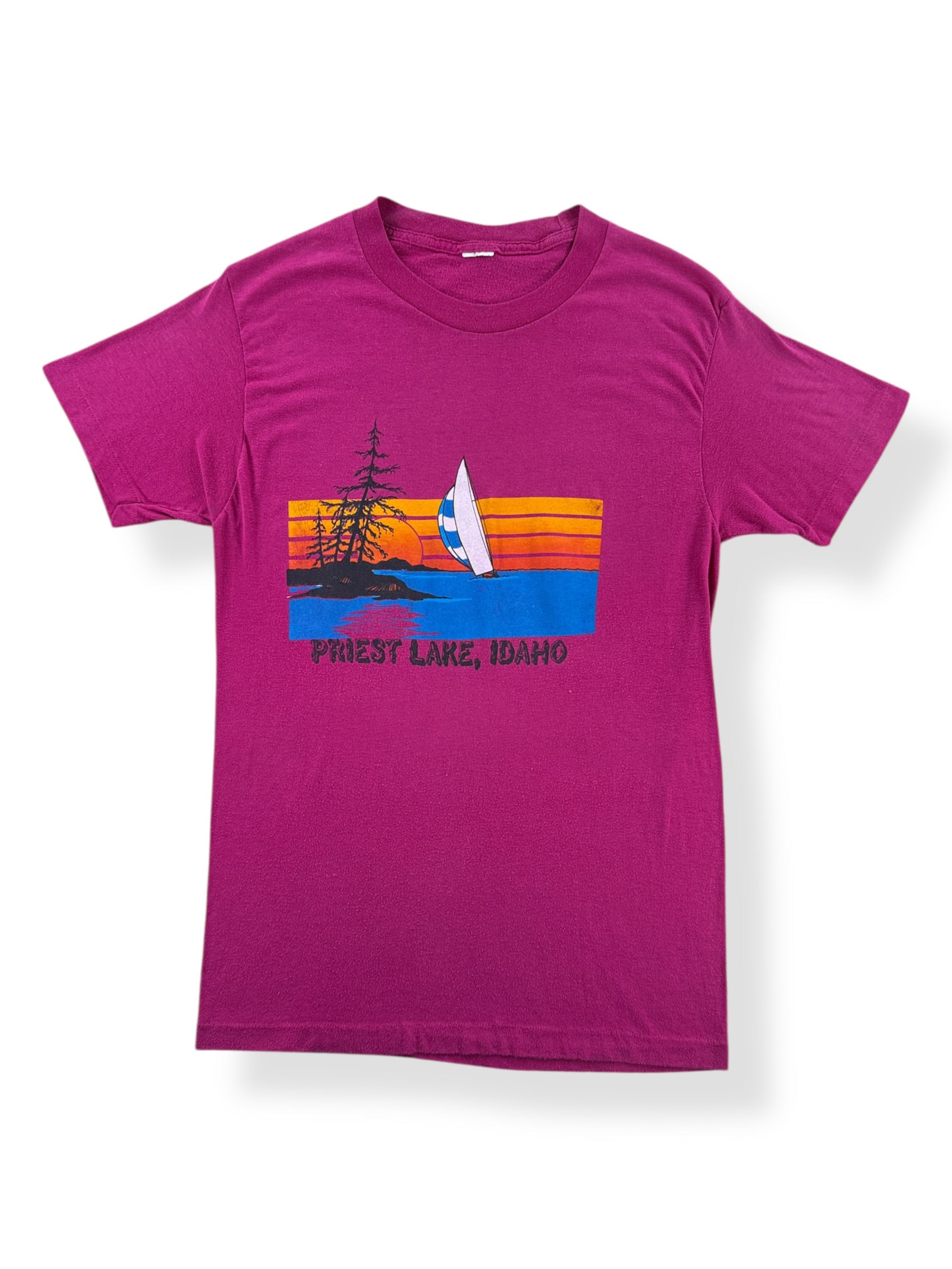 Front of Vintage Priest Lake Idaho Tee SZ S